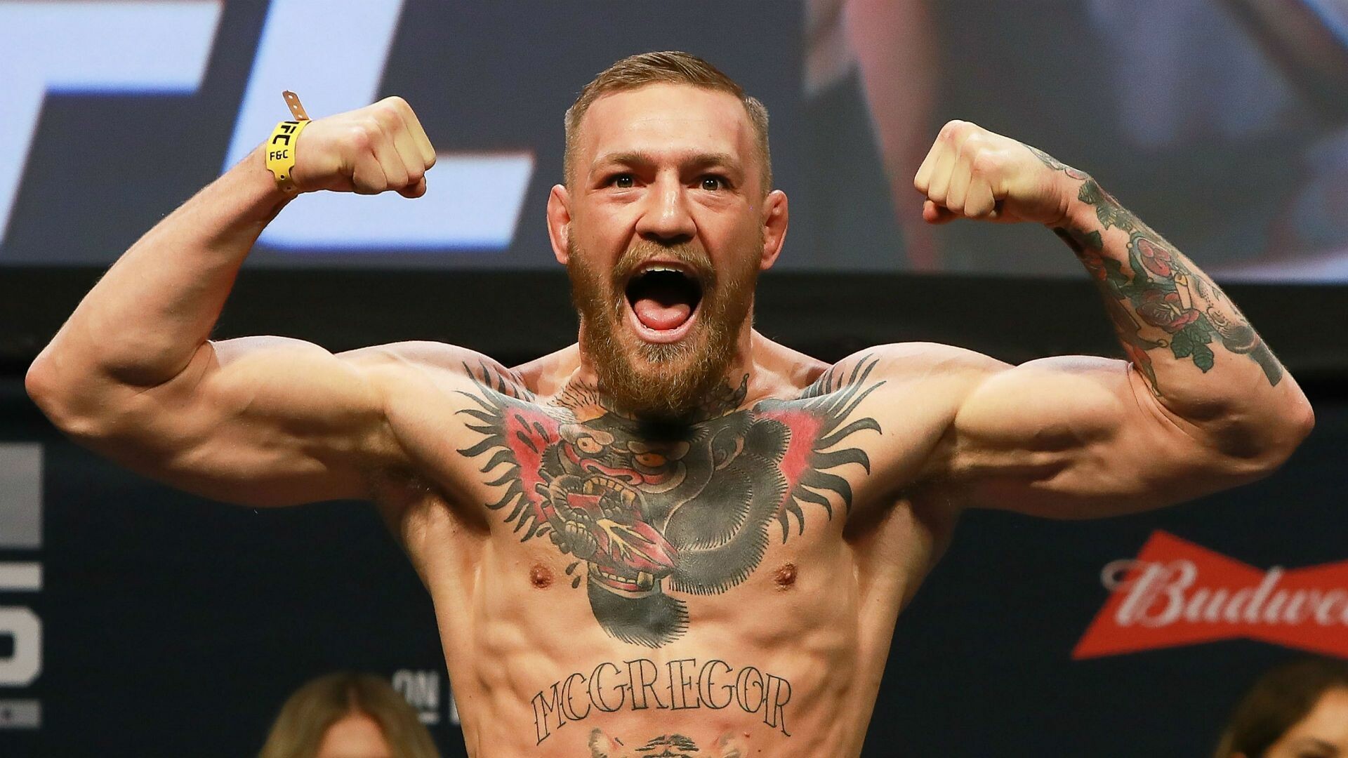 Conor McGregor: 2014 and 2015 International Fighter of the Year, An Irish professional mixed martial artist. 1920x1080 Full HD Wallpaper.