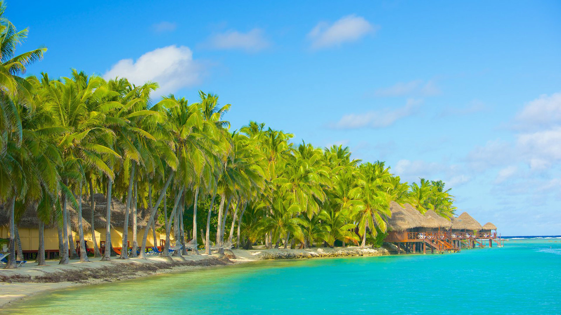 Akitua Island, Aitutaki, Cook Islands, Tropical beach getaway, 1920x1080 Full HD Desktop