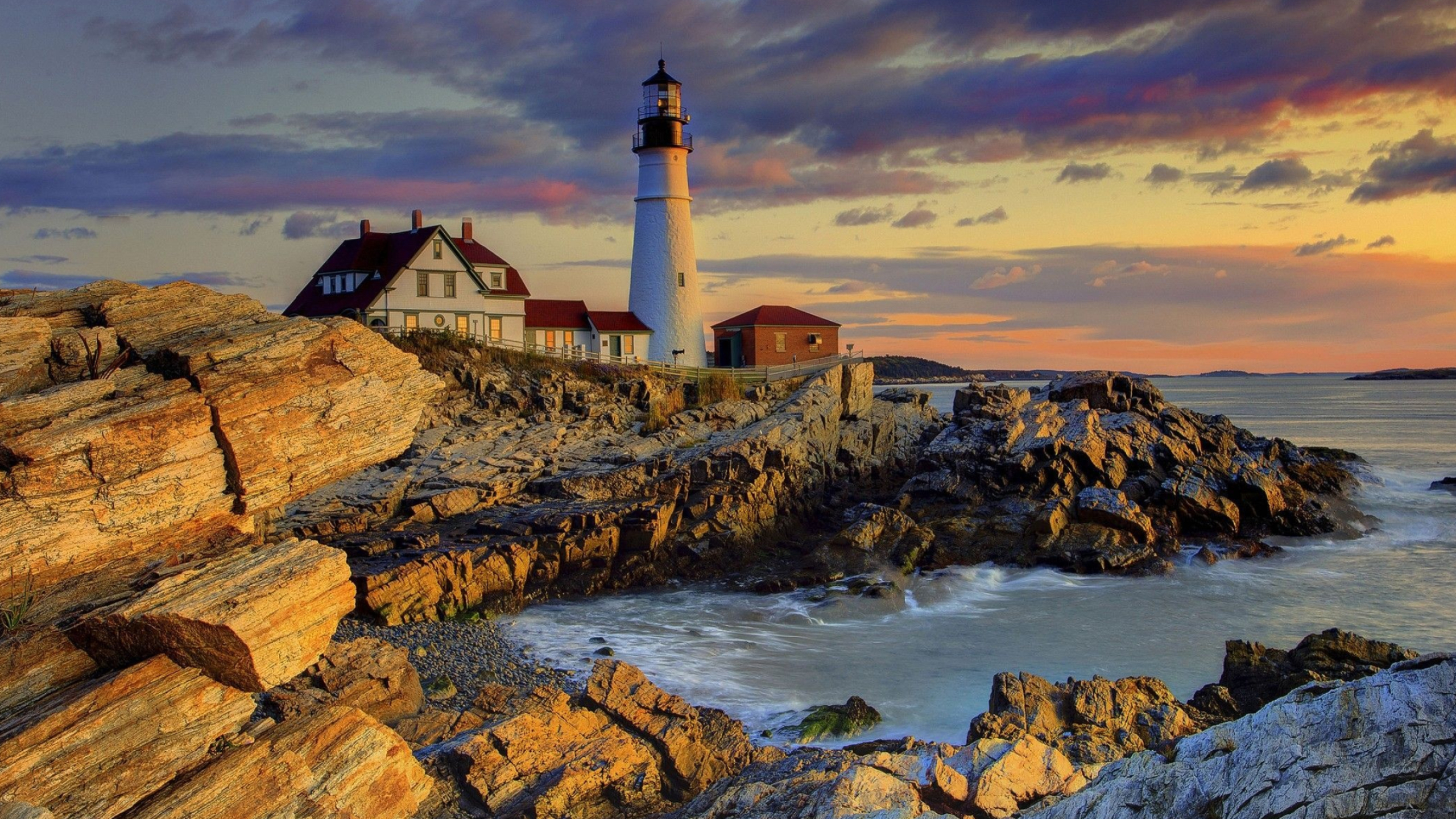 Maine coast, Seaside beauty, Ocean views, Coastal charm, 2560x1440 HD Desktop