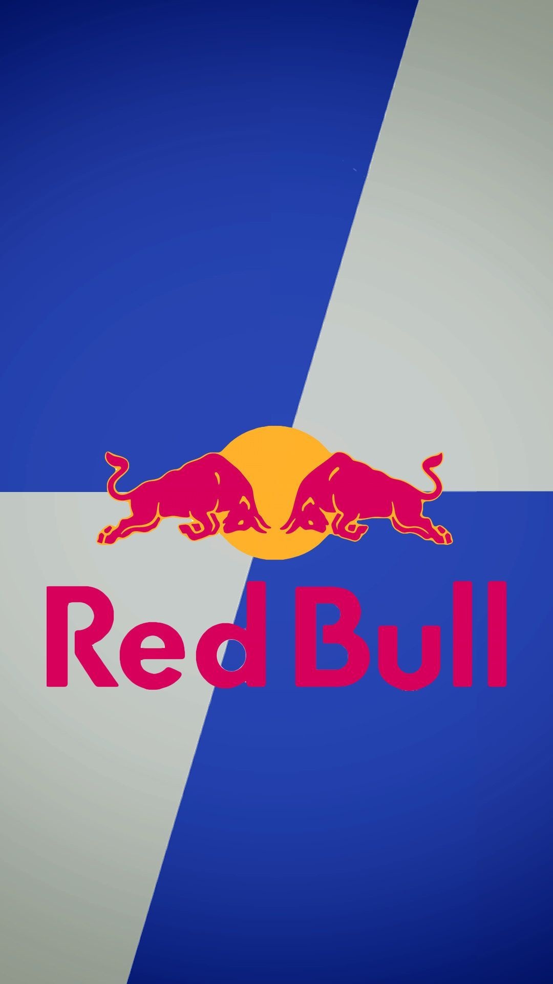 Red Bull Logo: A carbonated taurine drink, Improving information processing in individuals. 1080x1920 Full HD Background.