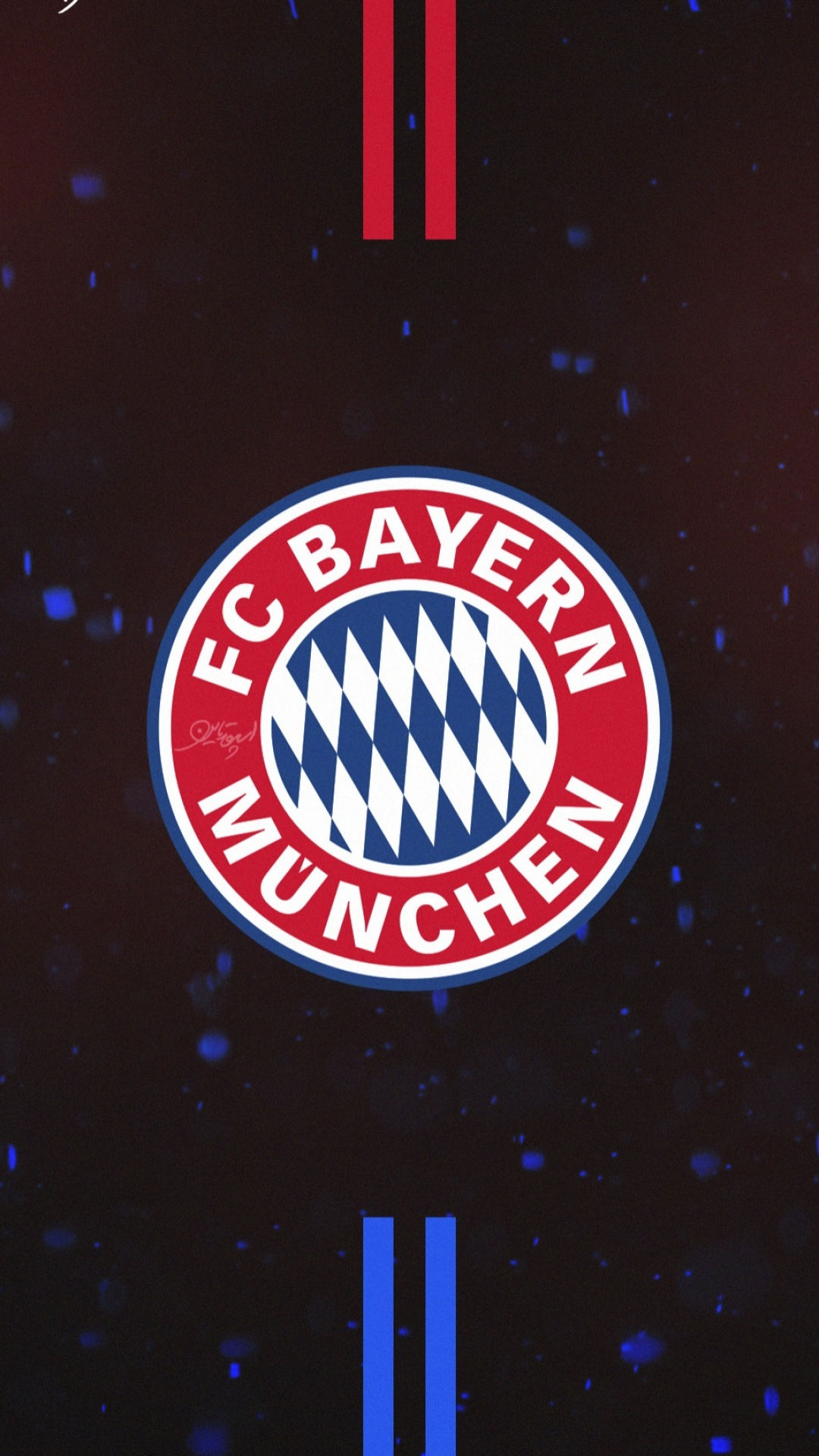 Bayern Munchen FC: A team from the German region Bavaria, Emblem. 1080x1920 Full HD Background.