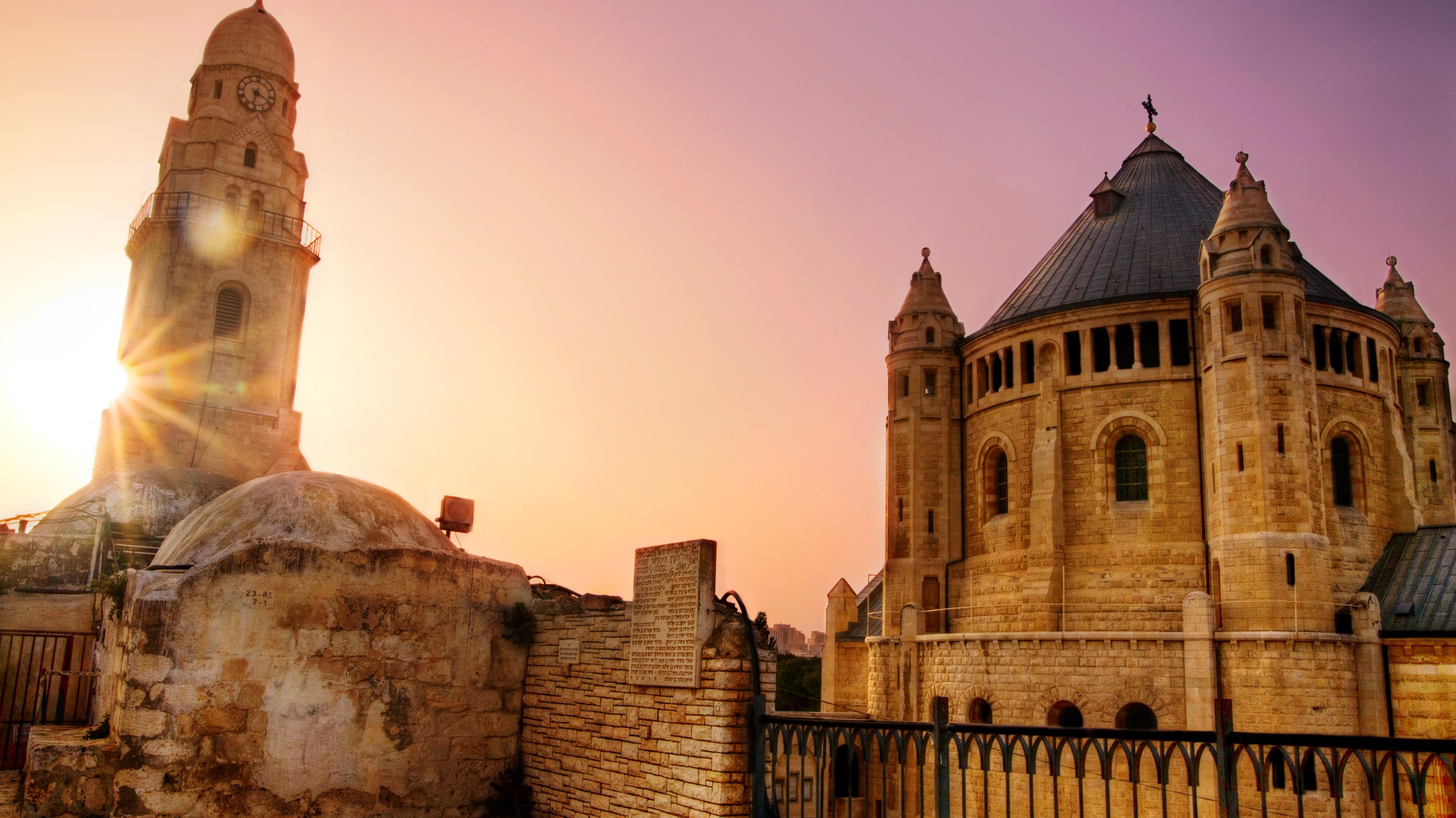 Jerusalem: Dormition Abbey, A Catholic abbey belonging to the Benedictine Order. 3840x2160 4K Wallpaper.