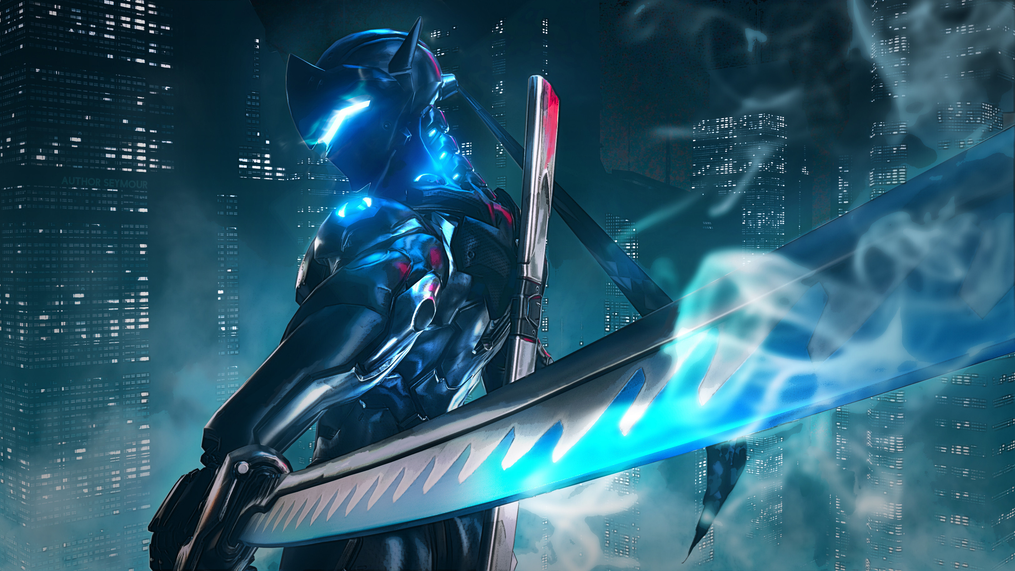 Overwatch: Genji, The cyborg ninja Genji Shimada, Games. 3250x1830 HD Wallpaper.