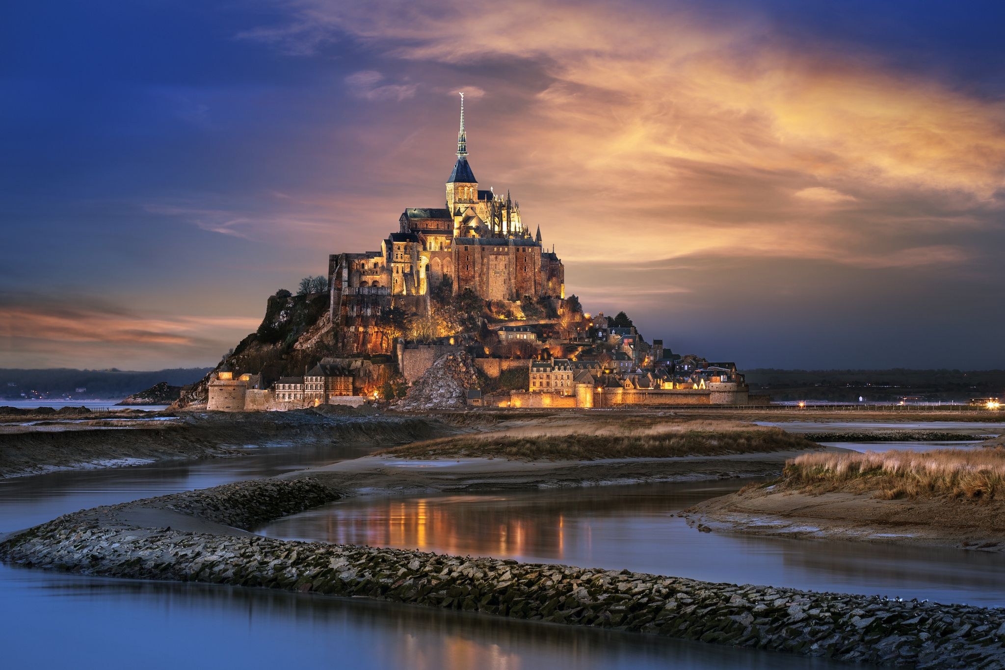 Mont Saint Michel, Beautiful castles, Vacation destinations, 2050x1370 HD Desktop
