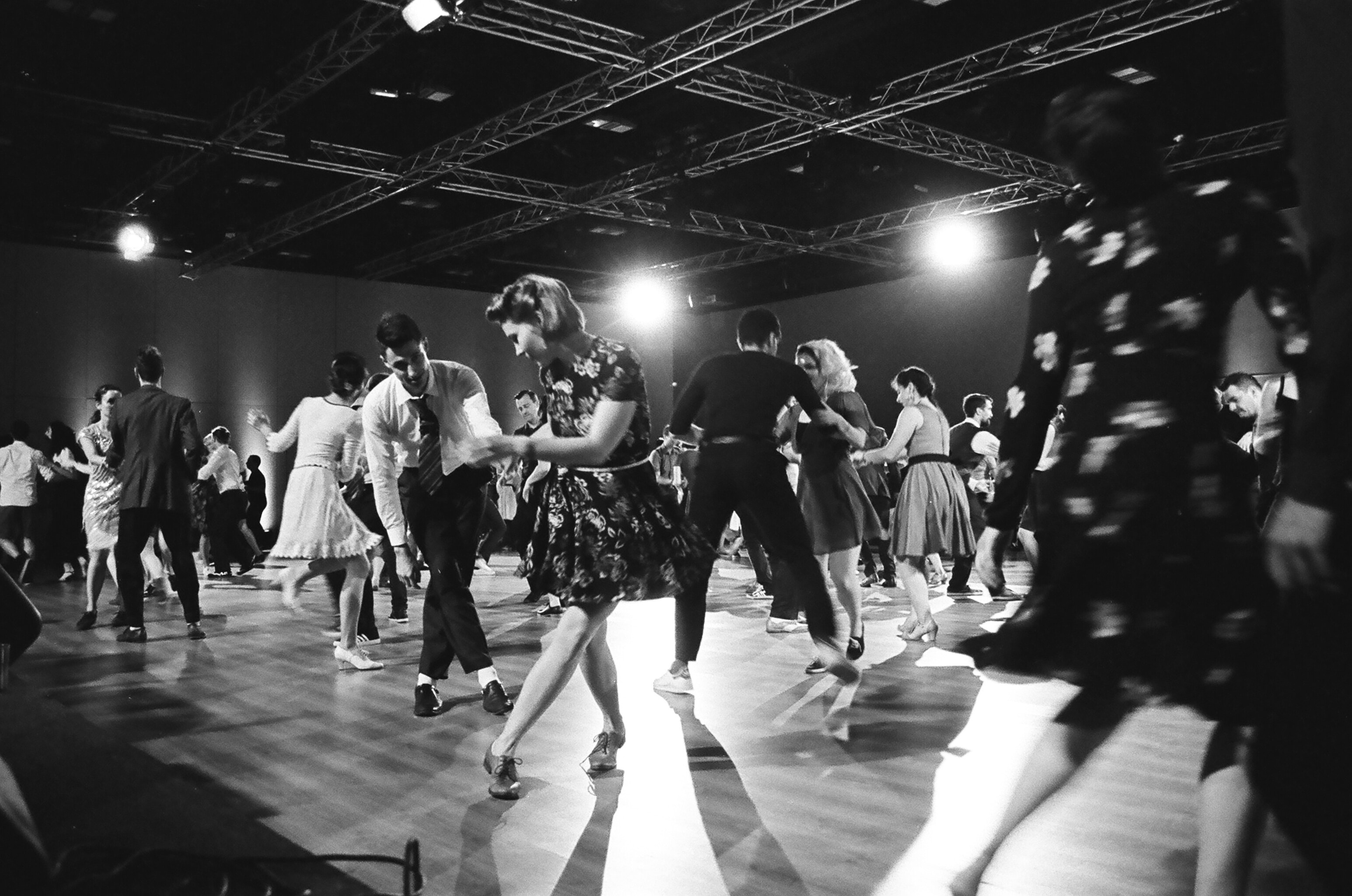 Swing Dance: Vintage Dance Party, Black And White, The Lindy Hop, Monochrome. 3100x2050 HD Background.