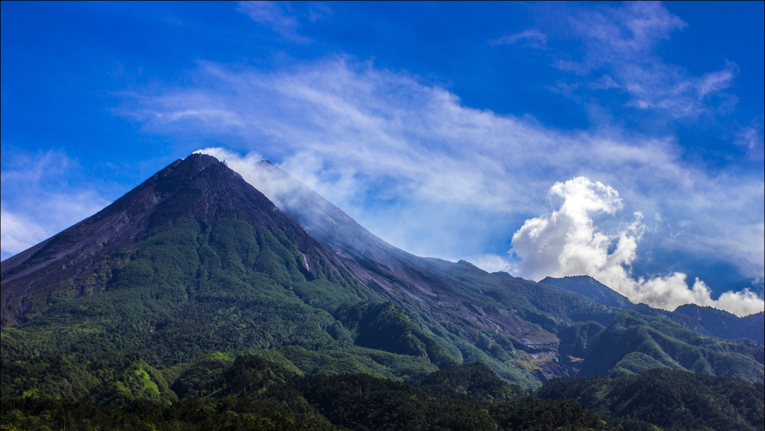 Merapi Volcano, Indonesian name, Mount Merapi volcano, Gunung Merapi, 2590x1460 HD Desktop