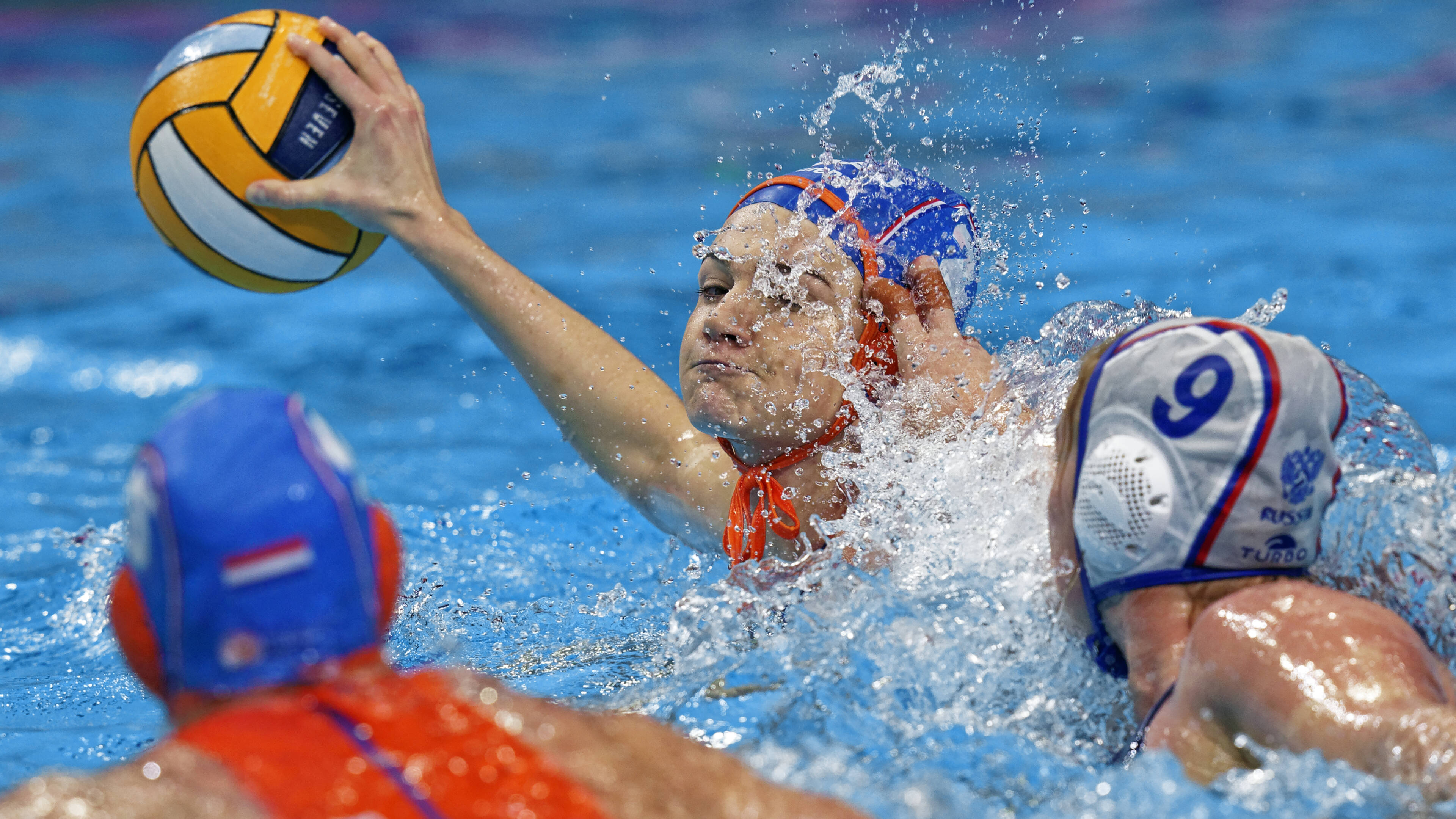Water Polo: 2020 European Water Polo Championship in the Netherlands, Semi-final game. 3840x2160 4K Wallpaper.
