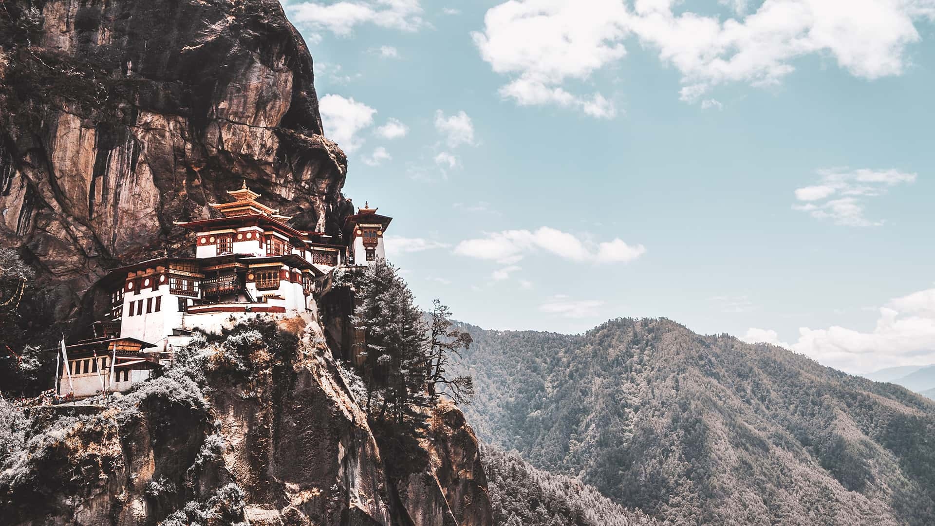 Tiger's Nest, Enchanting Bhutan, Magical journey, Spiritual retreat, 1920x1080 Full HD Desktop