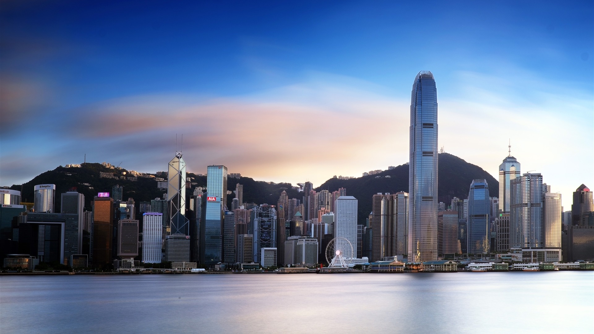 Hong Kong Skyline, Travels, Victoria Harbour, City lights, 1920x1080 Full HD Desktop