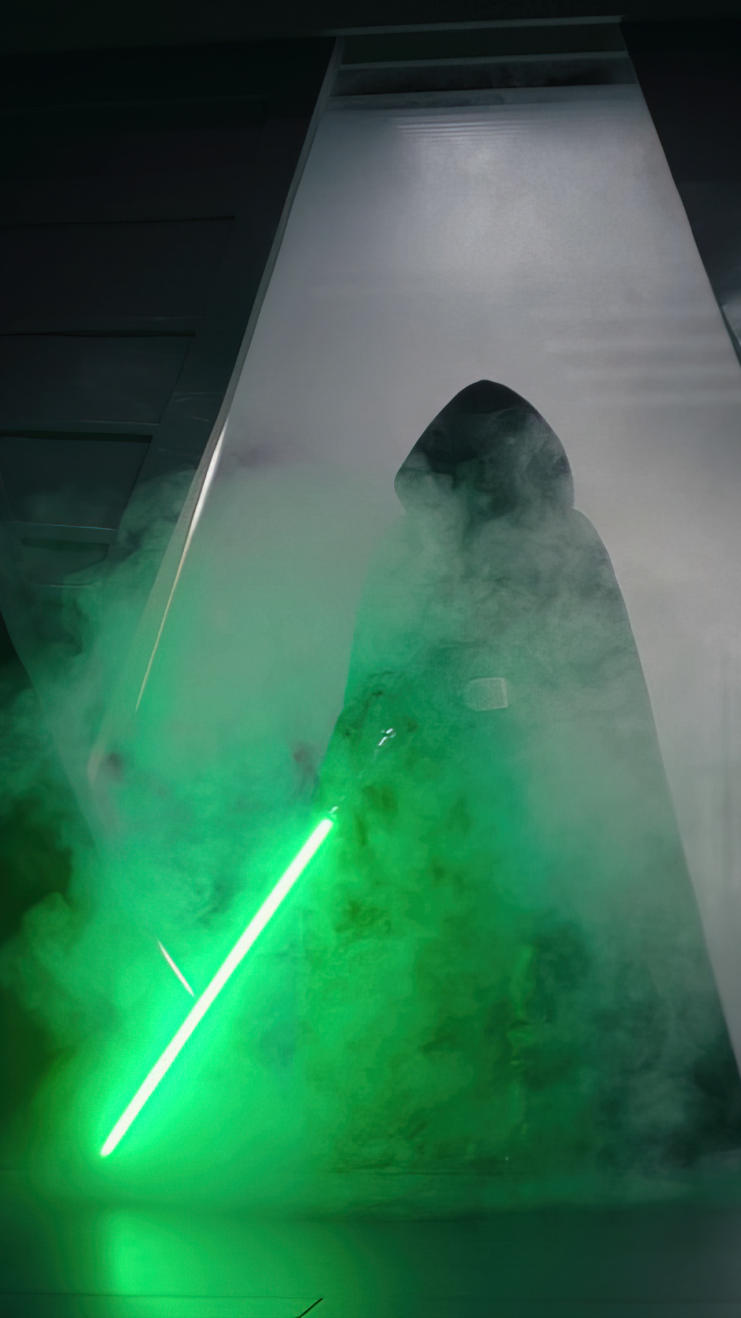 Luke Skywalker, Darth Vader, The Mandalorian, Smoke, 1080x1920 Full HD Handy