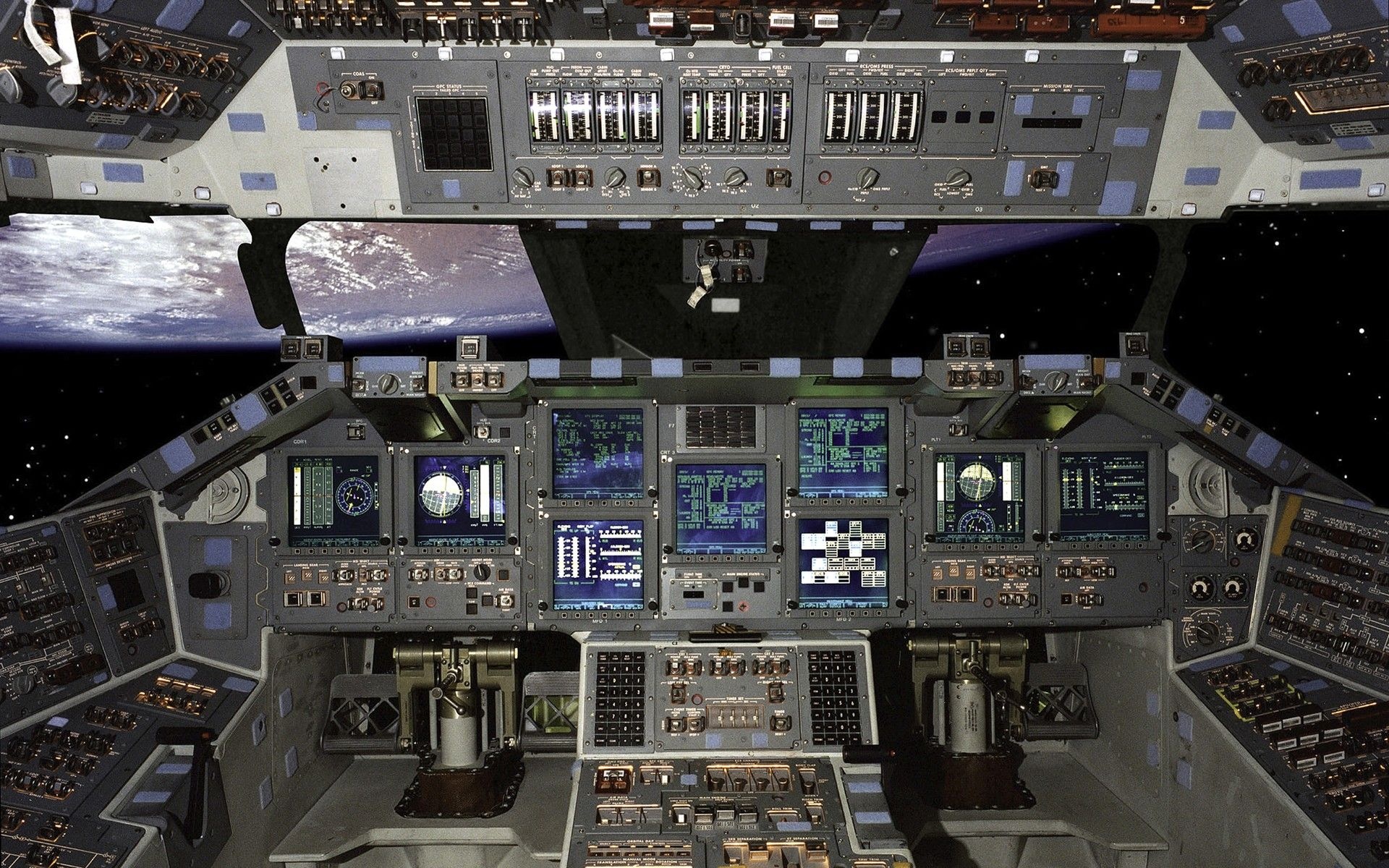 Spaceship cockpit, Futuristic design, Advanced technology, Pilot's viewpoint, 1920x1200 HD Desktop