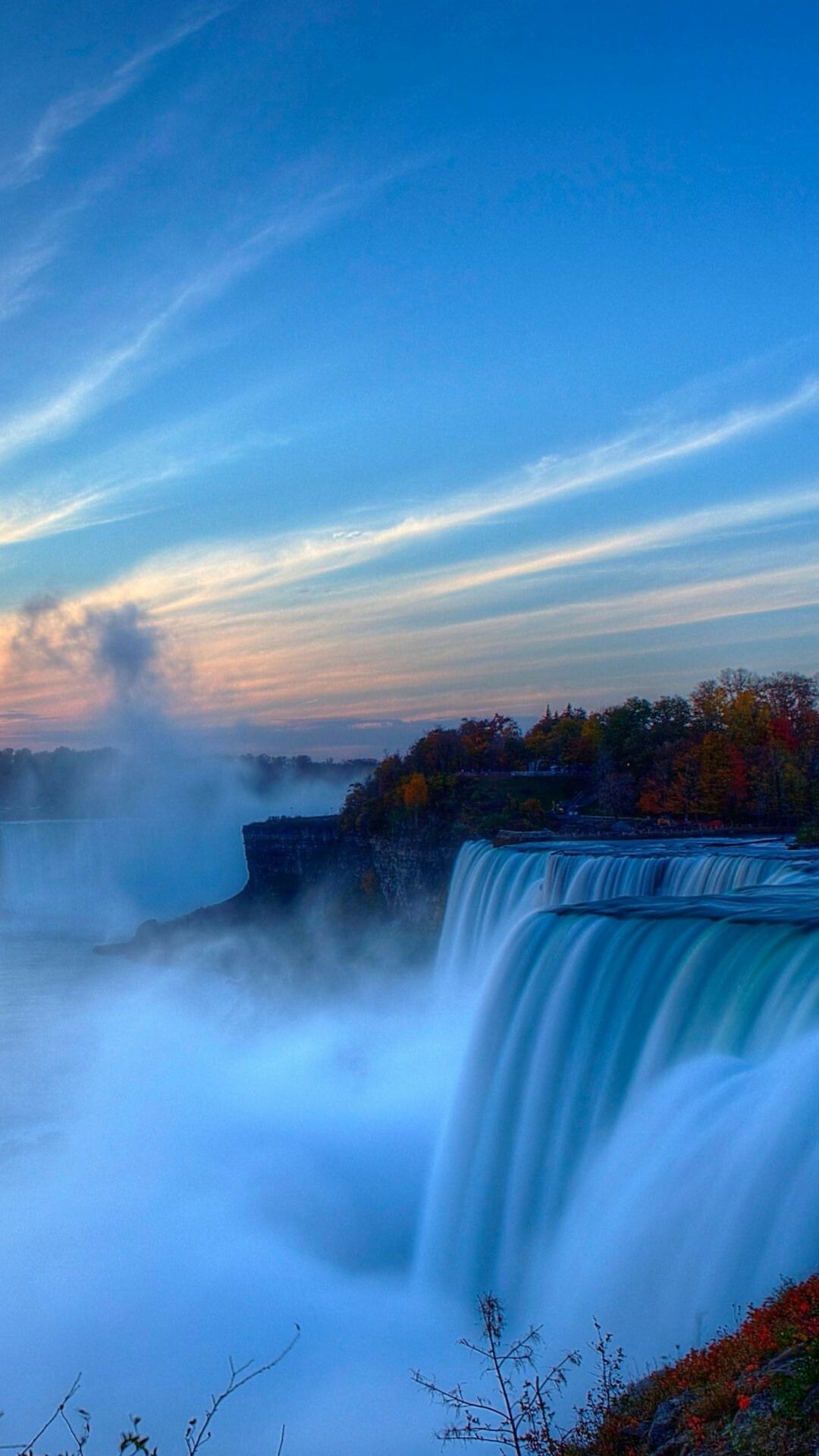 Niagara Falls: Waterfall, situated on the US and Canadian border, Water resources. 1080x1920 Full HD Wallpaper.