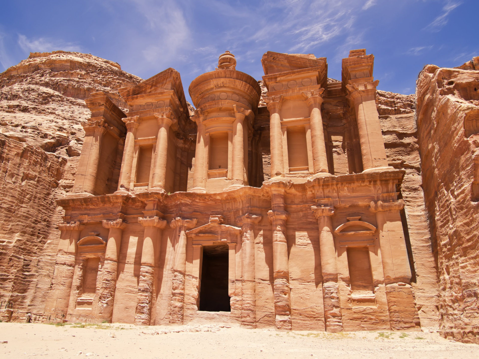 Monastery and Petra Jordan, Capital of the Nabateans, Archaeological wonder, Famous site, 1920x1440 HD Desktop