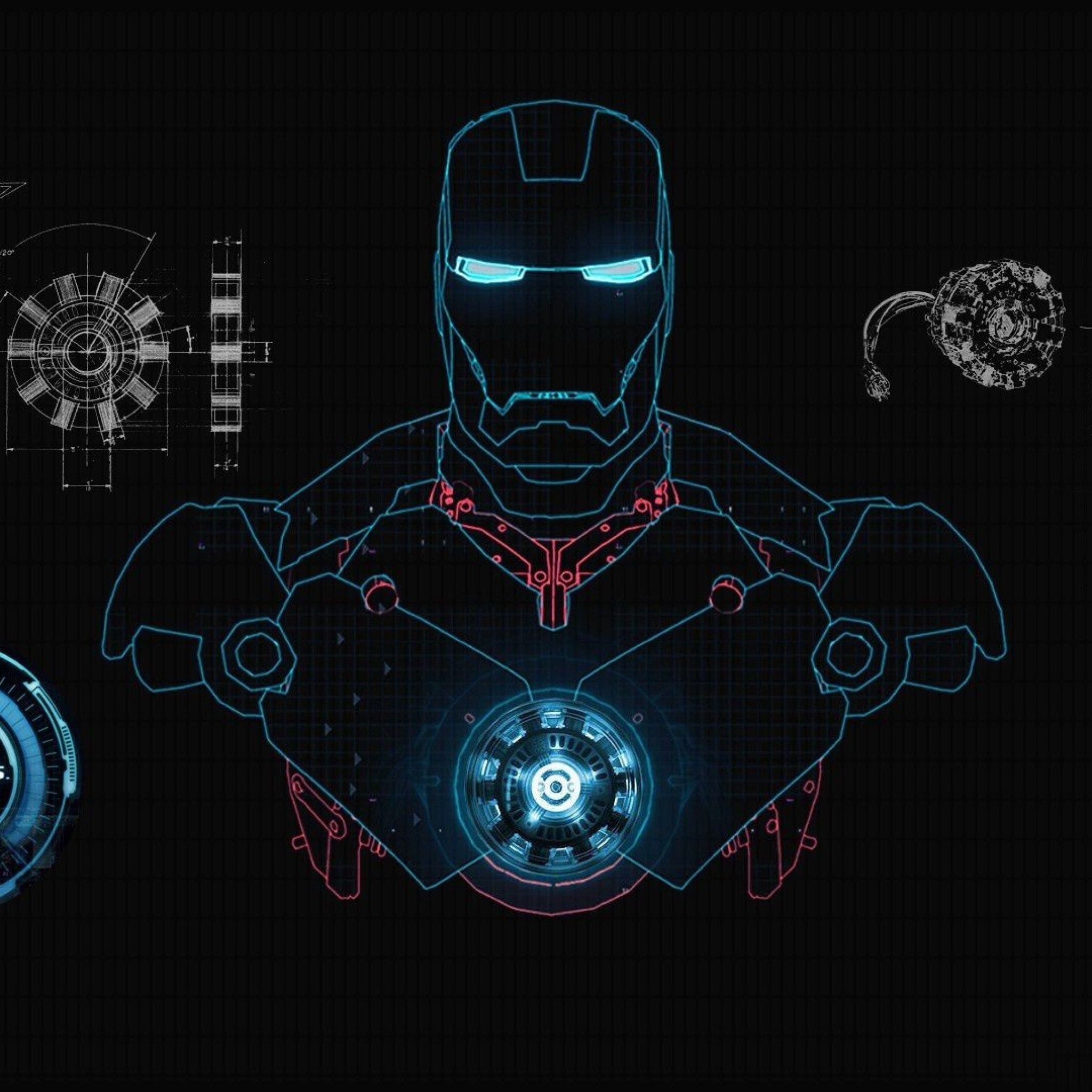 Jarvis, Iron Man's AI, Futuristic technology, Dual screen setup, 2050x2050 HD Handy