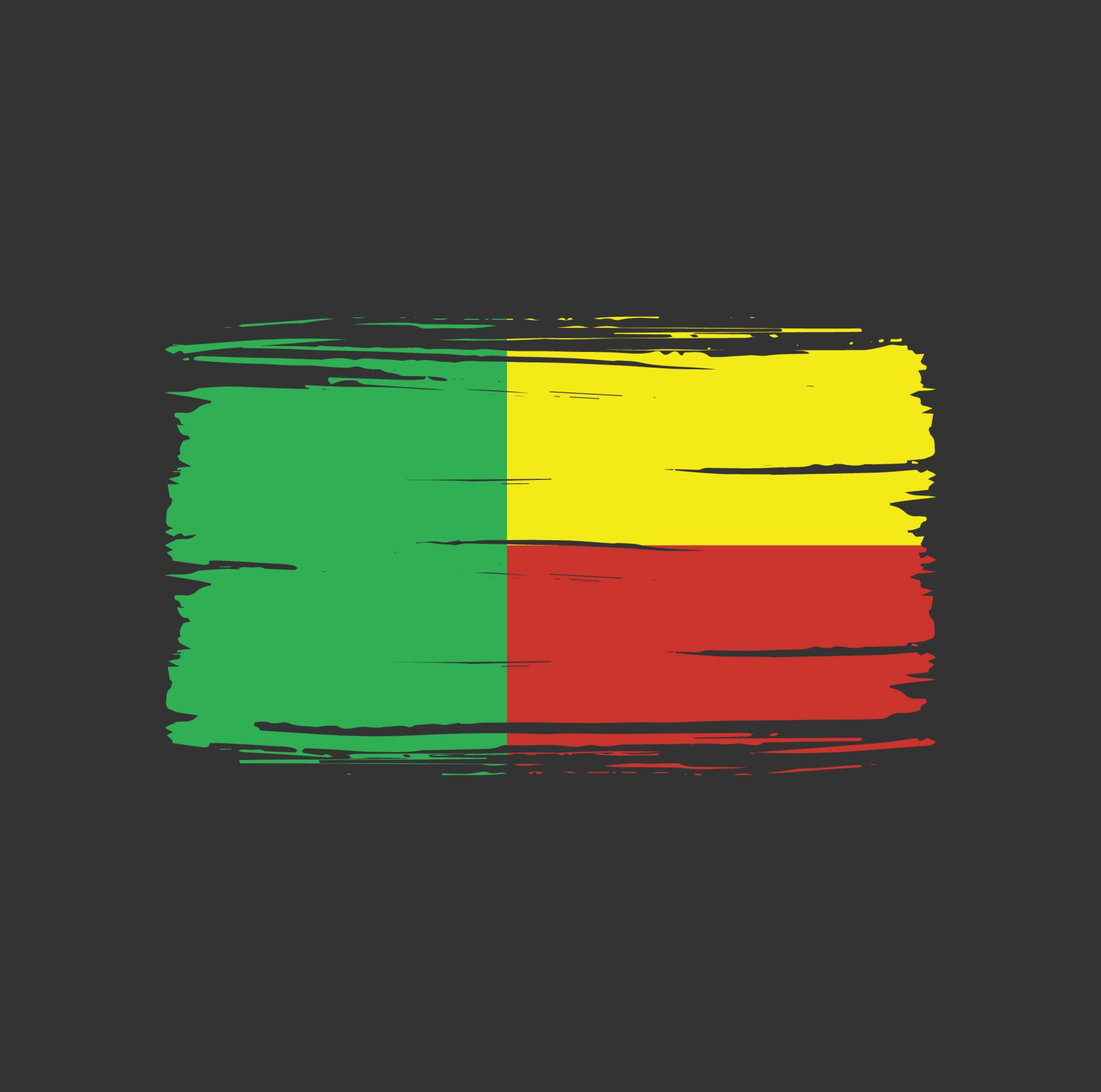 Benin, National flag art, Brush stroke design, Cultural symbol, 1920x1910 HD Desktop
