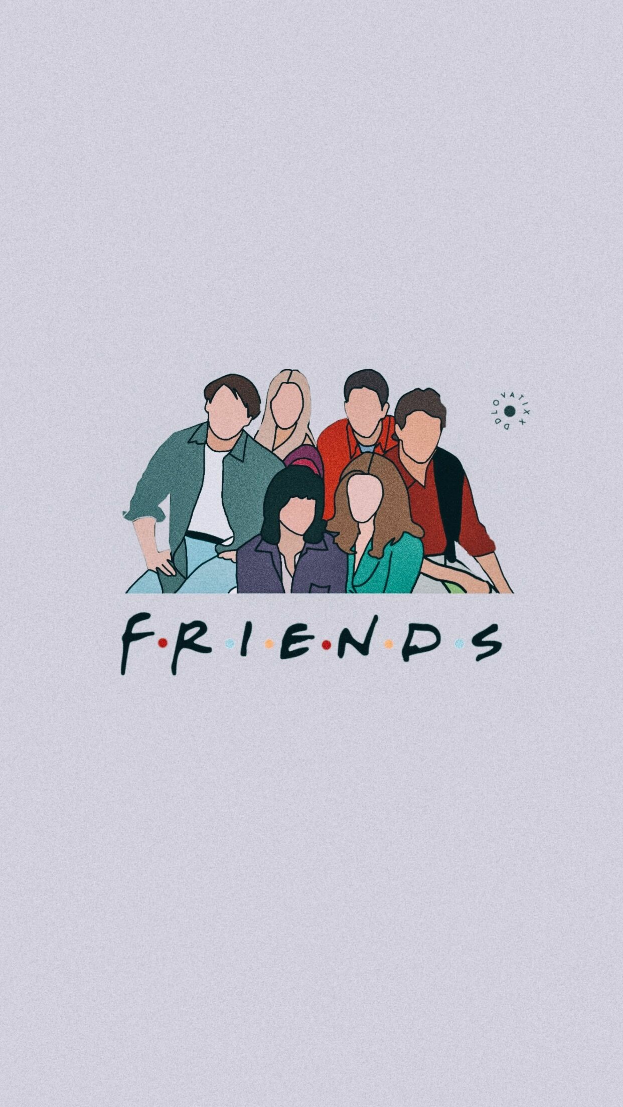 Friends (TV Series): Poster, Minimalist, Art, NBC show. 1250x2210 HD Background.