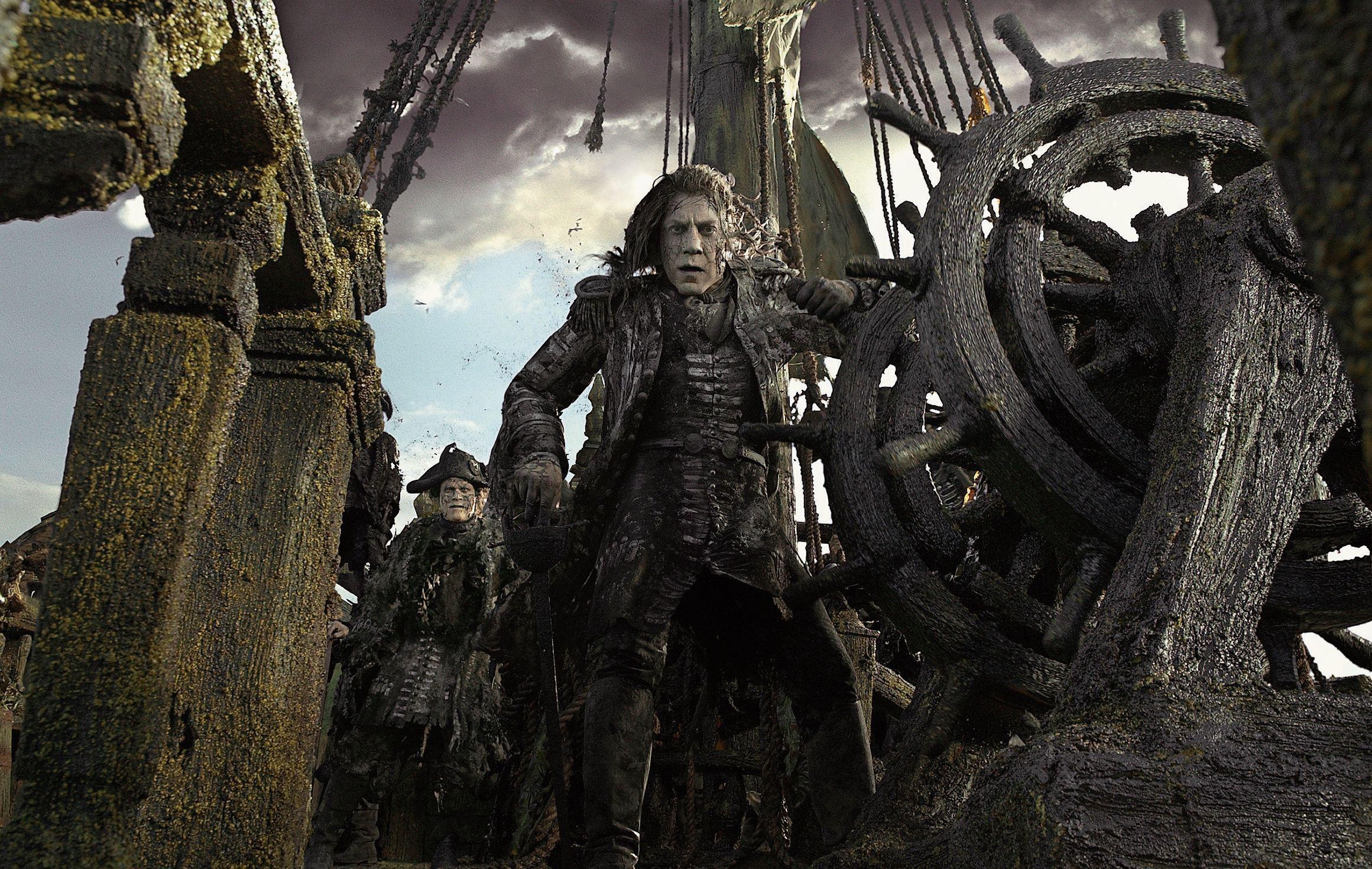 Javier Bardem (Captain Salazar): Jack Sparrow's enemy, The former captain of the powerful pirate-hunting galleon. 2330x1470 HD Wallpaper.