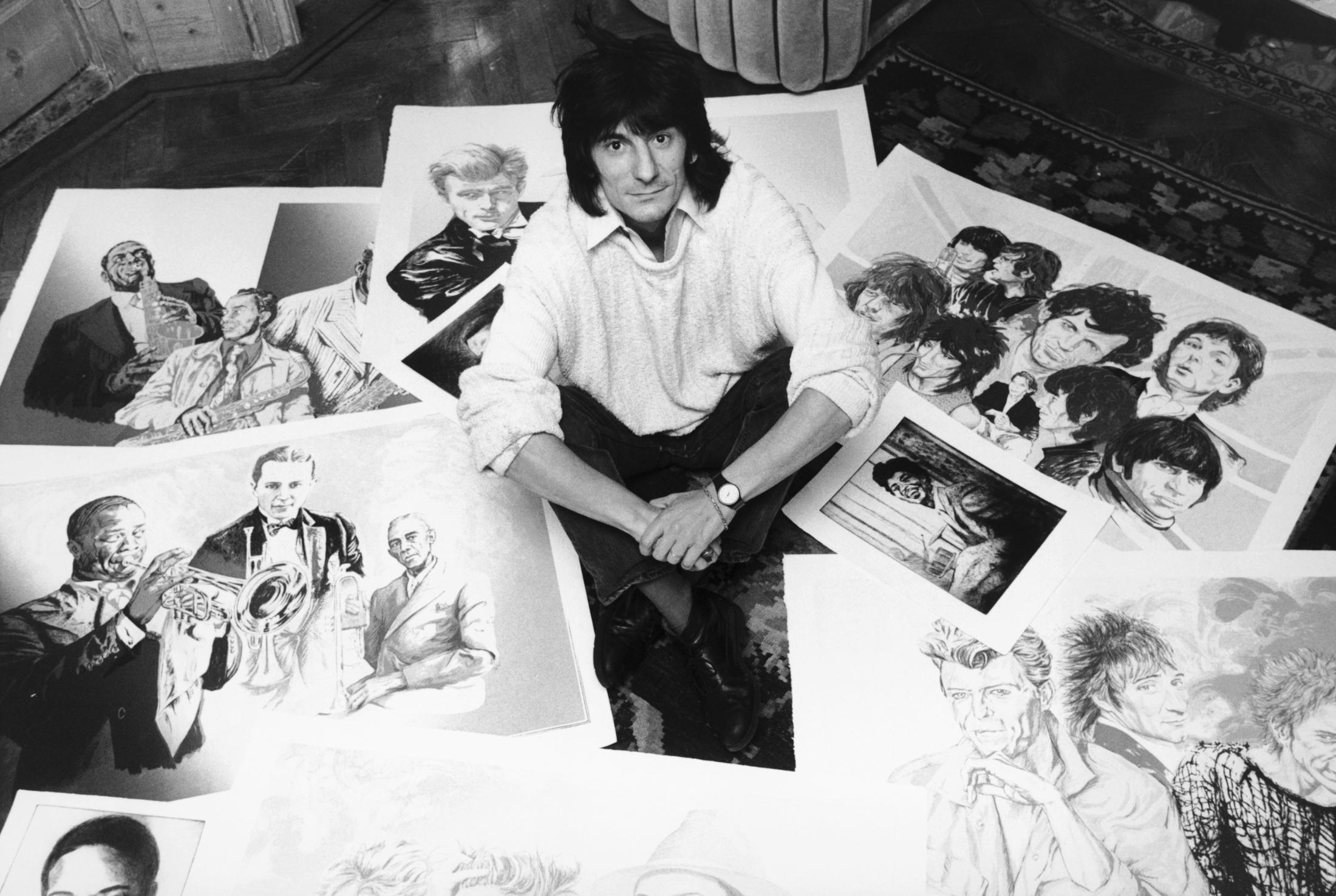 Ronnie Wood, The Rolling Stones, Ronnie Wood painting, 2200x1480 HD Desktop