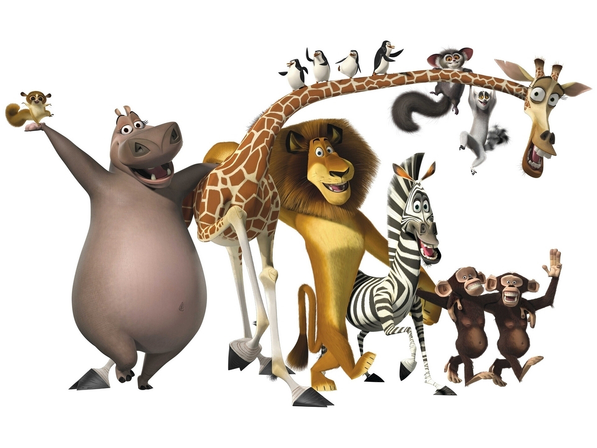 Madagascar (Movie): The film tells the story of four Central Park Zoo animals, Moto Moto, Alex, Melman. 1920x1440 HD Wallpaper.