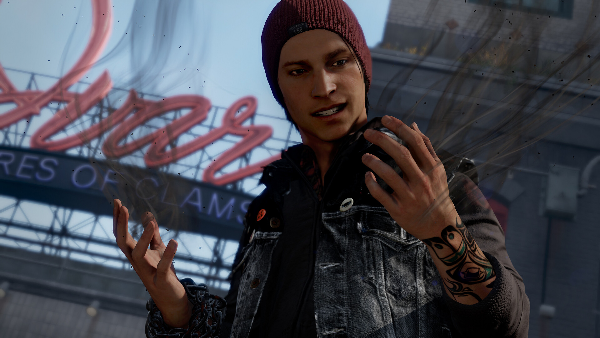 inFAMOUS: Delsin has the unique Conduit ability of Power Absorption, Game character. 1920x1080 Full HD Wallpaper.