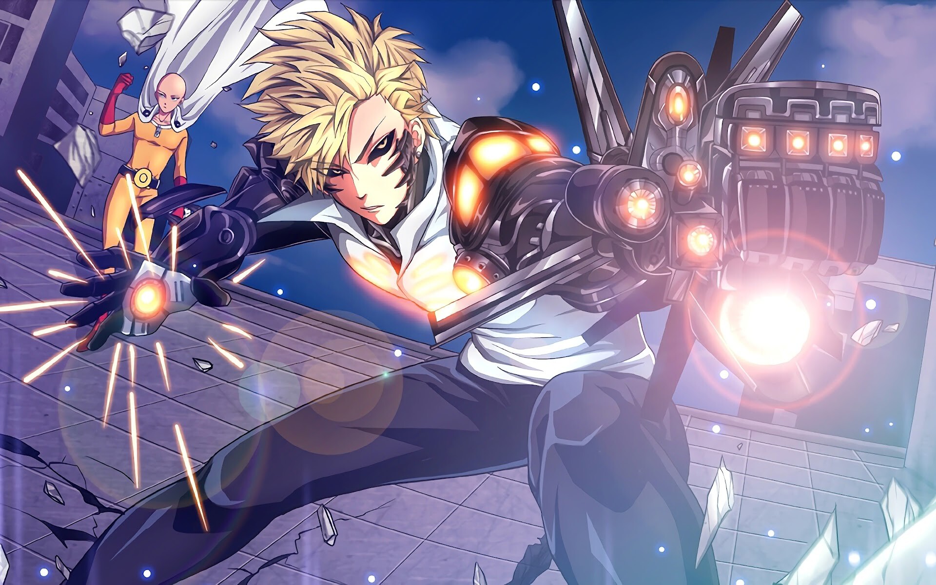 Genos: One Punch Man, Demon Cyborg can move so fast that he appears to be teleporting. 1920x1200 HD Wallpaper.