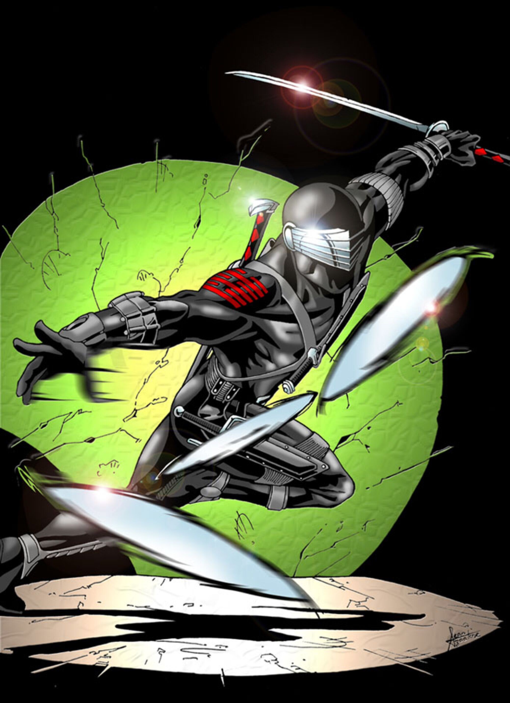 G.I. Joe (Cartoon): Ninja Swordsman, Japanese Katana, A Fictional Character, Comic Book Series. 2080x2870 HD Background.