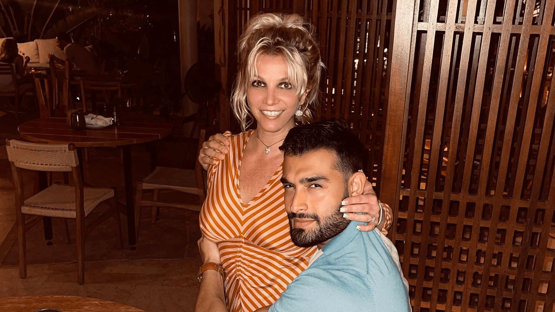 Sam Asghar and Britney Spears: The husband of an American recording artist, An Iranian-American model. 1920x1080 Full HD Wallpaper.