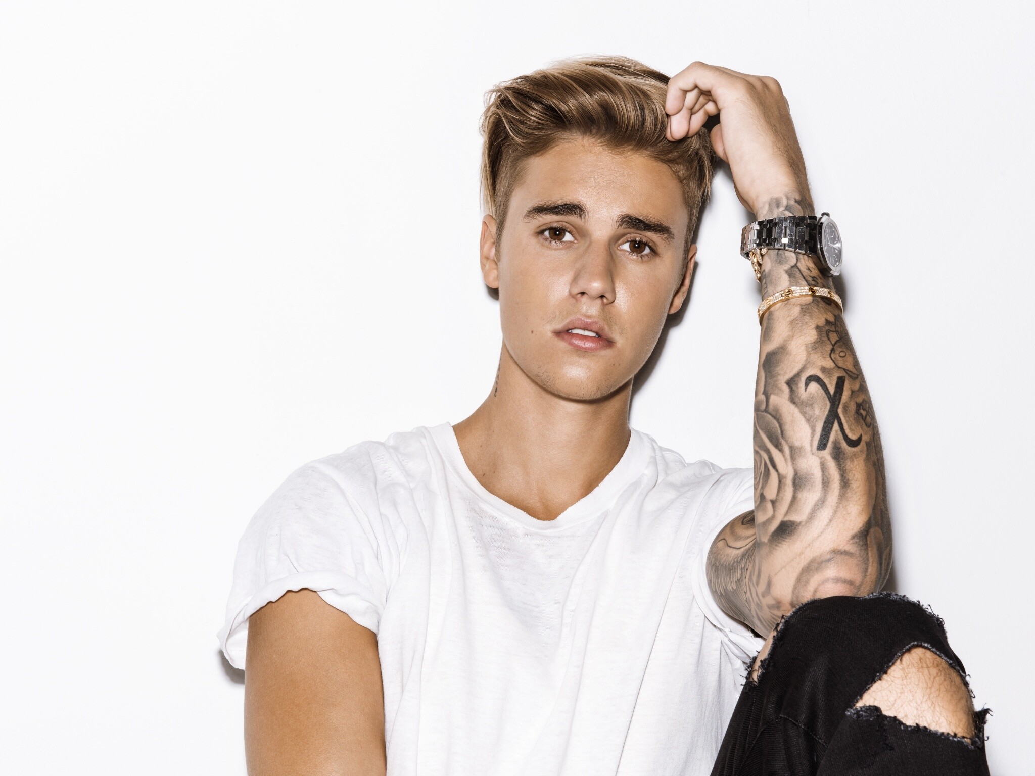 Justin Bieber: Pop singer, Burst onto the music scene in 2009 at the age of fifteen. 2050x1540 HD Wallpaper.