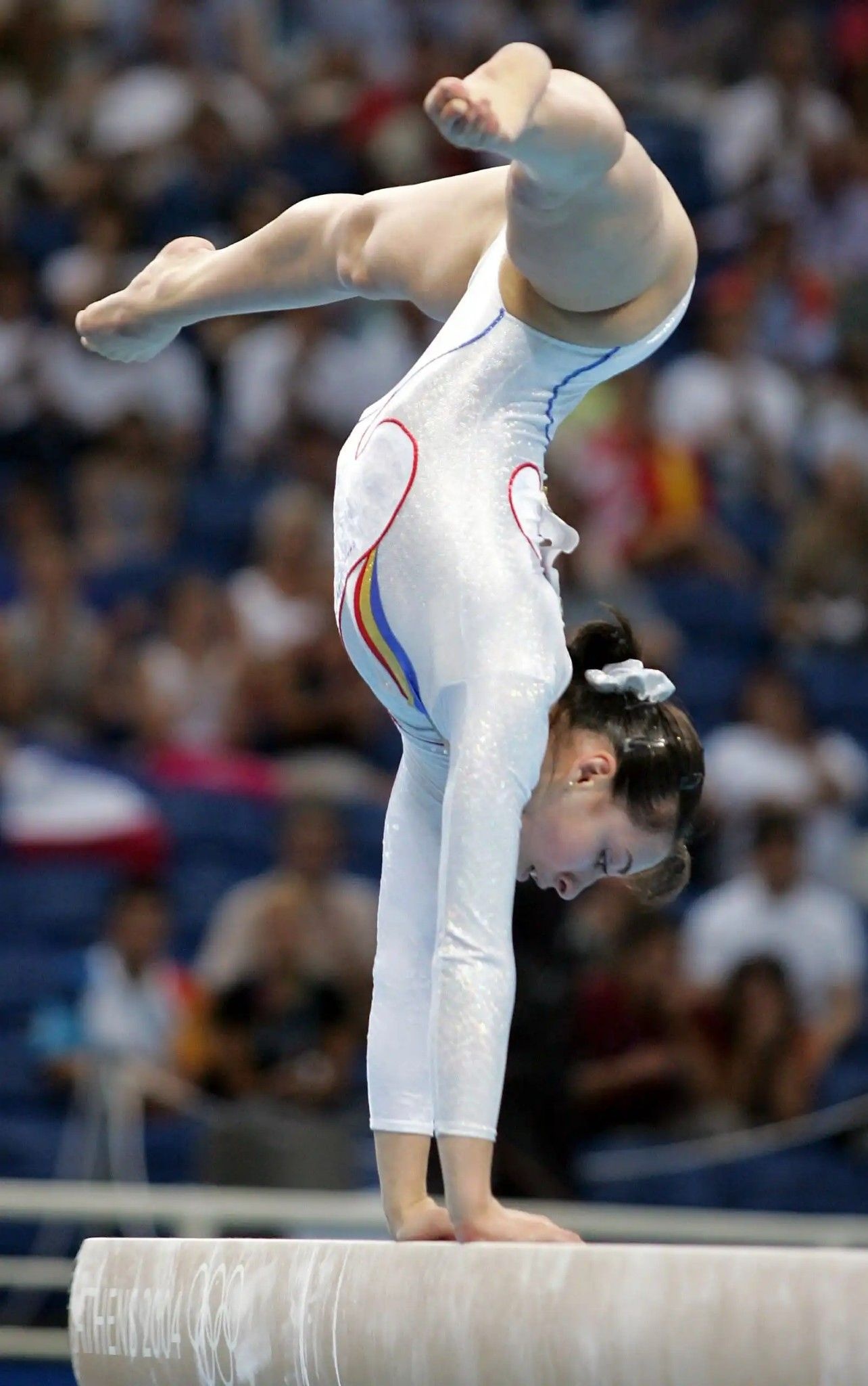 Acrobatic Gymnastics: Catalina Ponor, The Athens 2004 balance beam, floor and team champion. 1290x2050 HD Background.