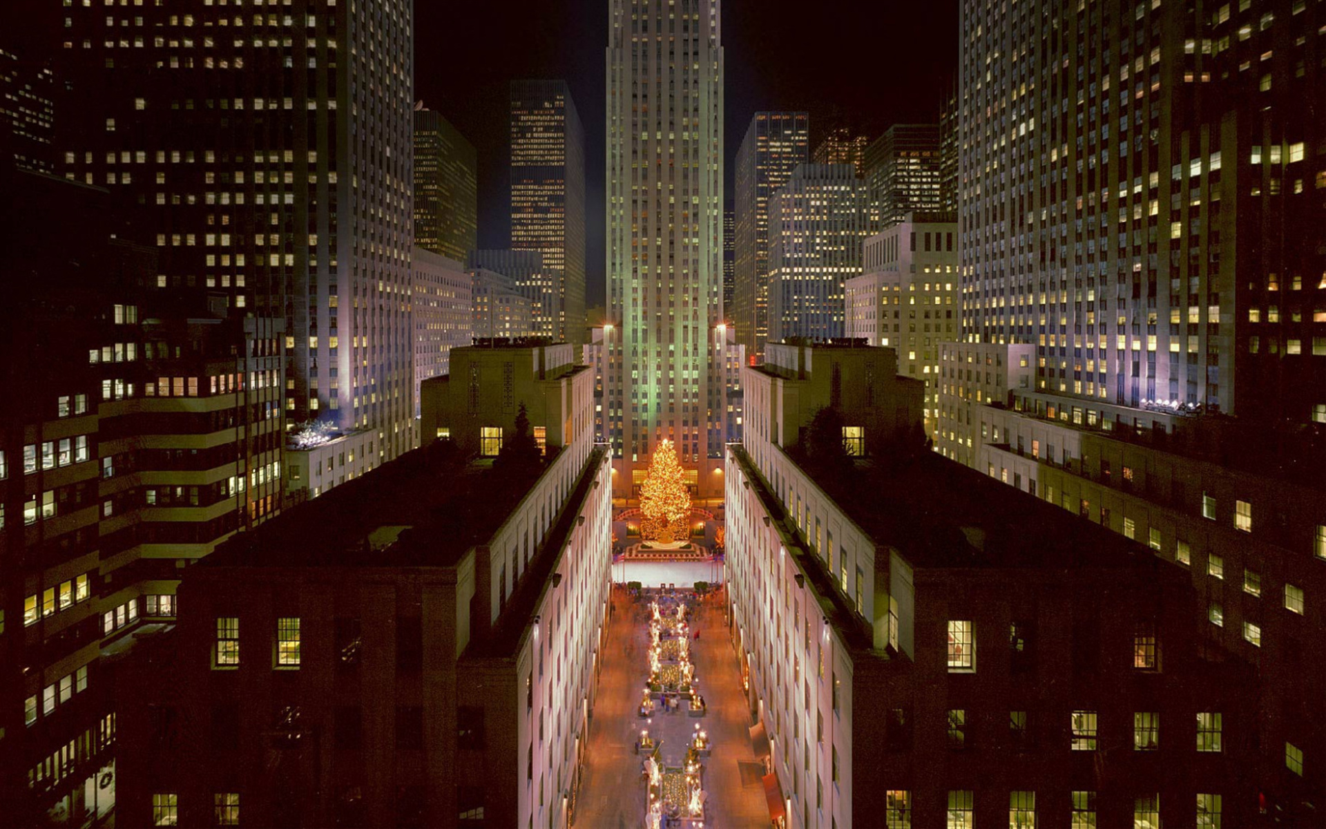 Rockefeller Center, Christmas tree, Rockefeller Plaza, New York, 1920x1200 HD Desktop