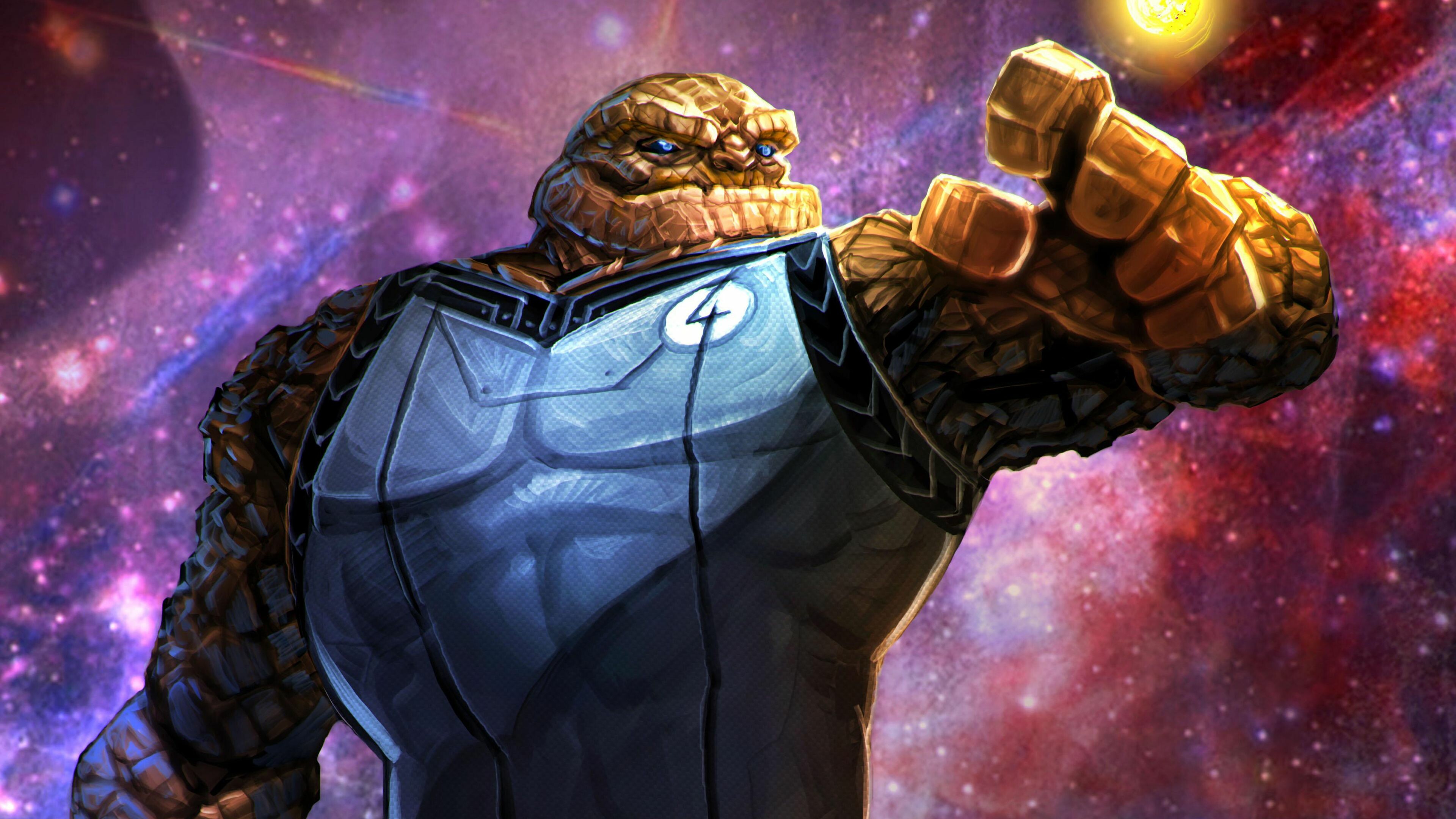 Fantastic 4: Benjamin Jacob Grimm, Known as The Thing, A superhero. 3840x2160 4K Background.
