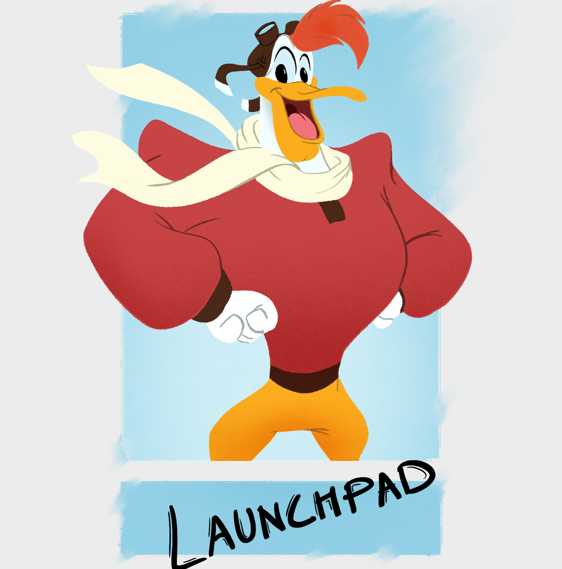 Launchpad McQuack, Artstation artwork, Ducktales character, Artistic portrayal, 1920x1950 HD Phone