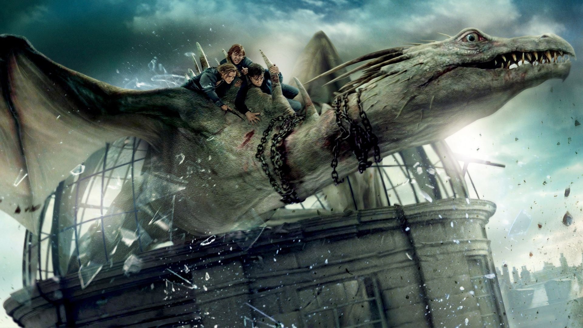 Harry Potter dragons, Artistically crafted, Magical creatures, 1920x1080 Full HD Desktop