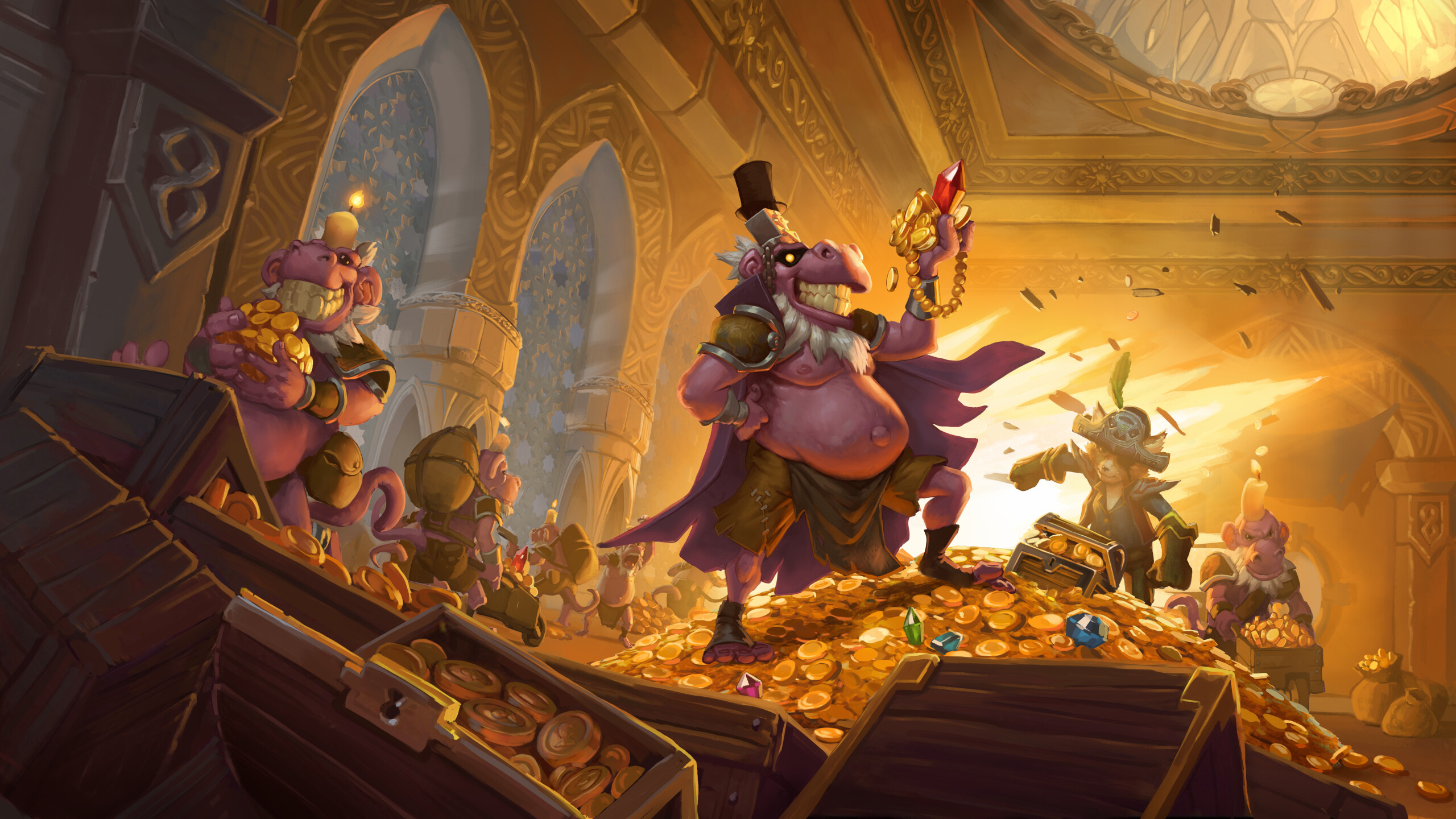 Hearthstone: Blizzard releases expansions of additional cards every four months, as well as smaller mini-sets between expansions, to increase the variety in the metagame. 2560x1440 HD Background.