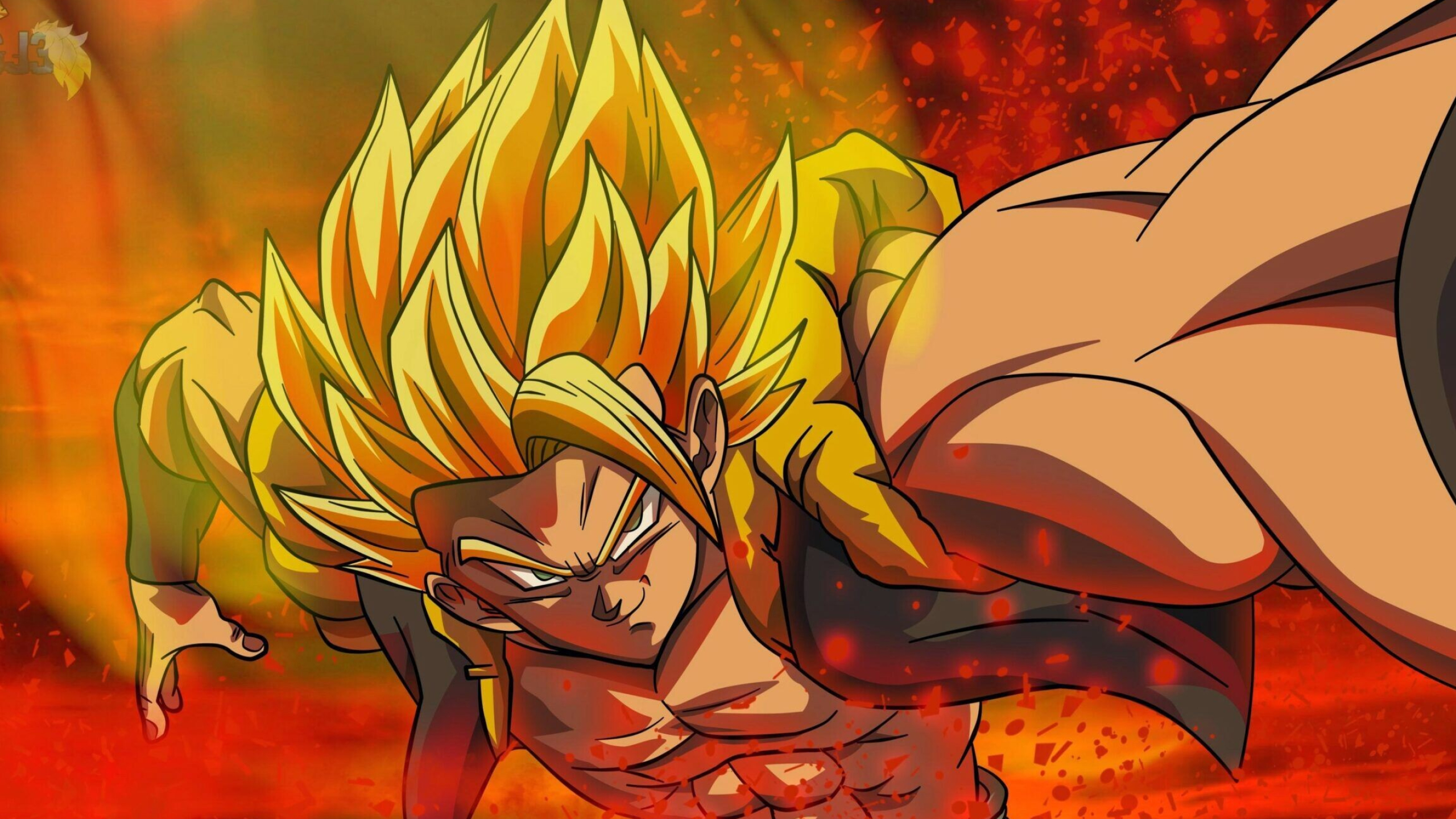 Gogeta: A character who made his canon debut in Broly as the final protagonist. 2560x1450 HD Background.