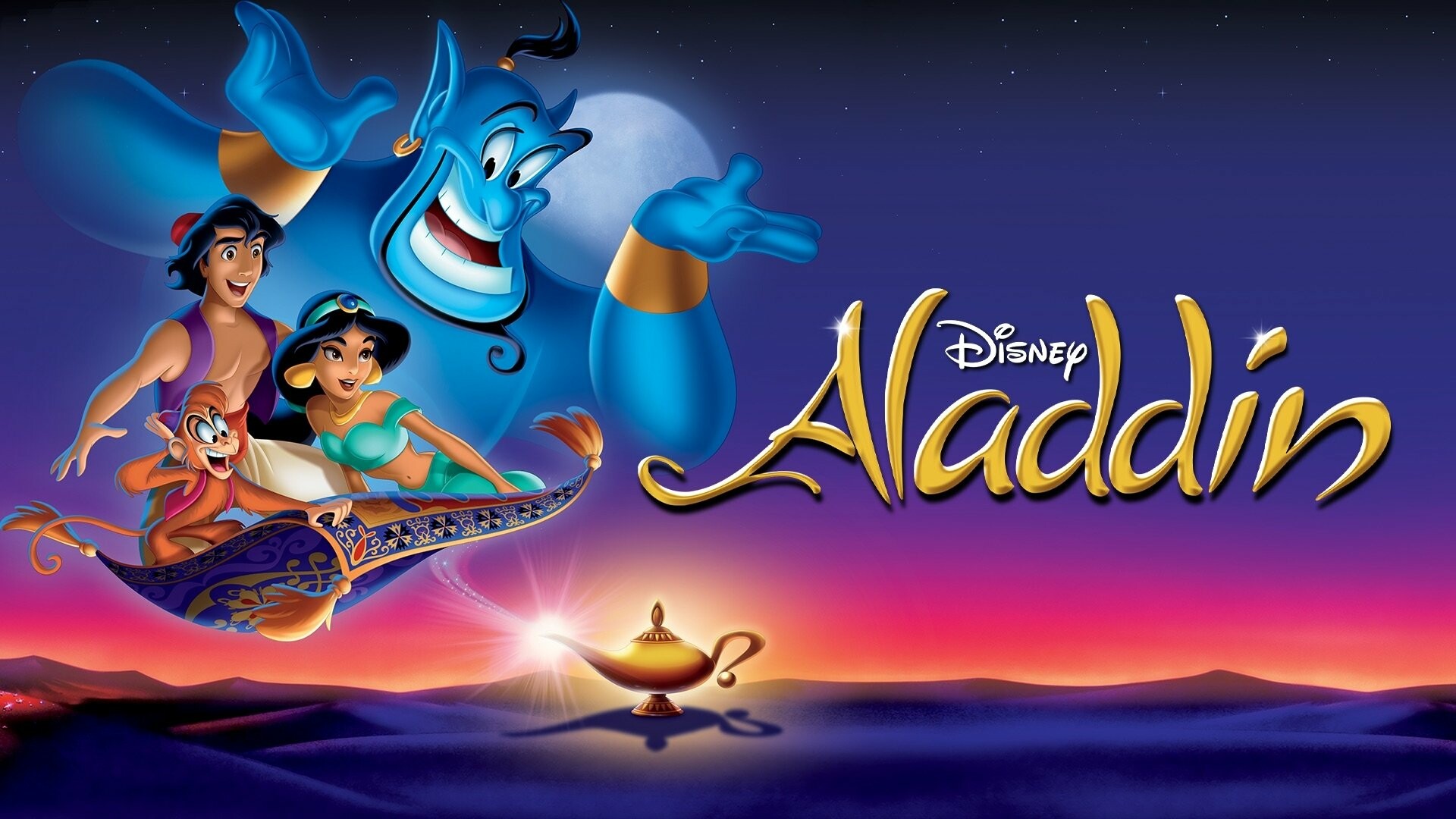 Aladdin (Cartoon): Disney's 1992 animation hit, Poster. 1920x1080 Full HD Wallpaper.