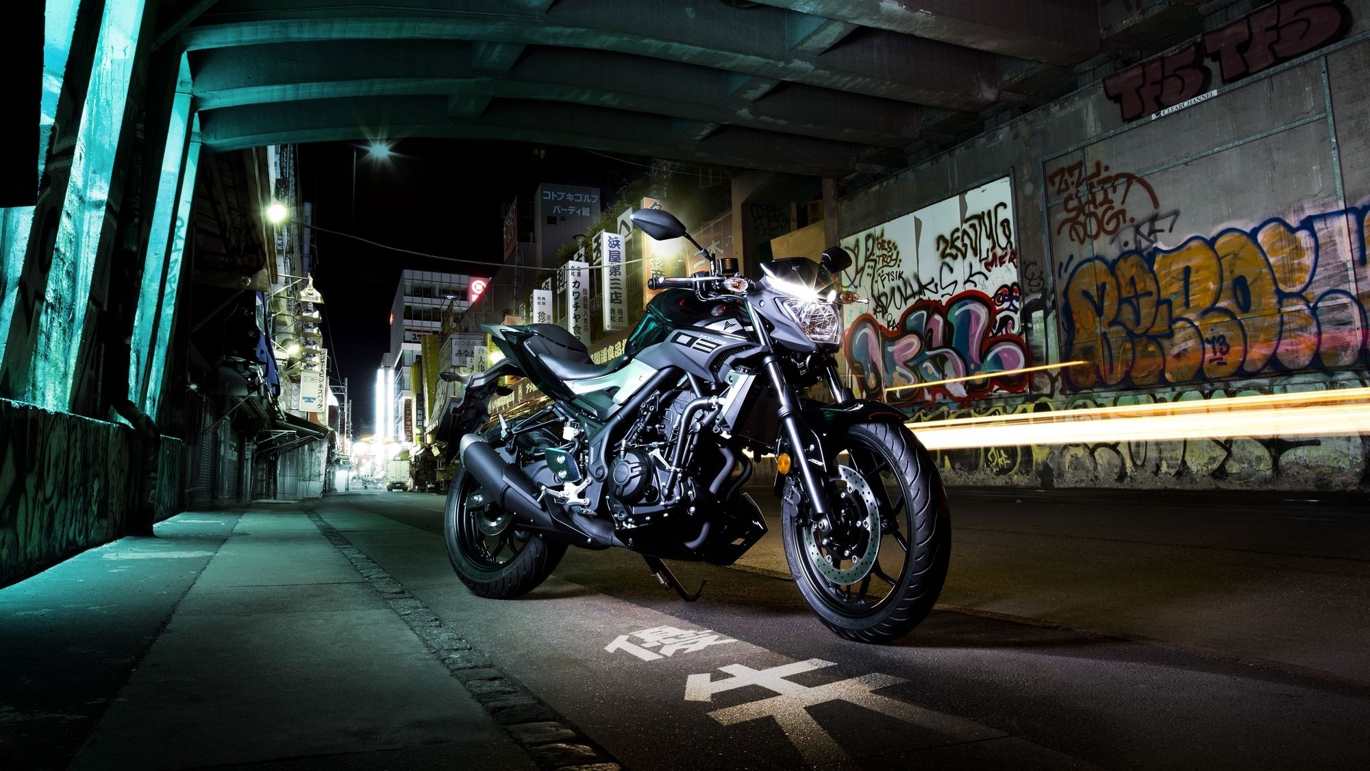 Yamaha MT-03, Stylish naked bike, Top-quality wallpapers, Bold design, 2000x1130 HD Desktop