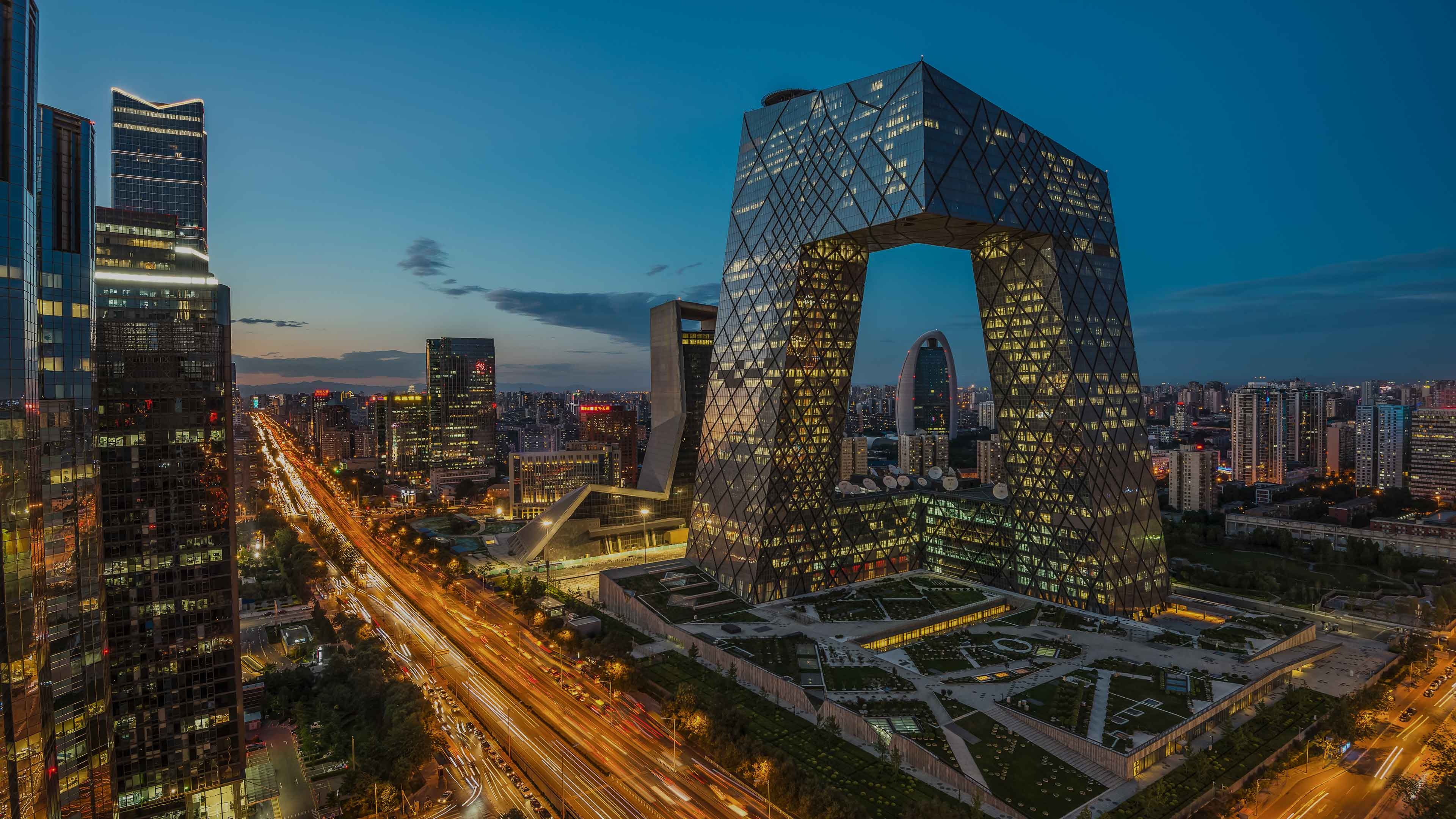 Beijing skyline, Cityscape wallpapers, Urban landscape, City's iconic silhouette, 3840x2160 4K Desktop