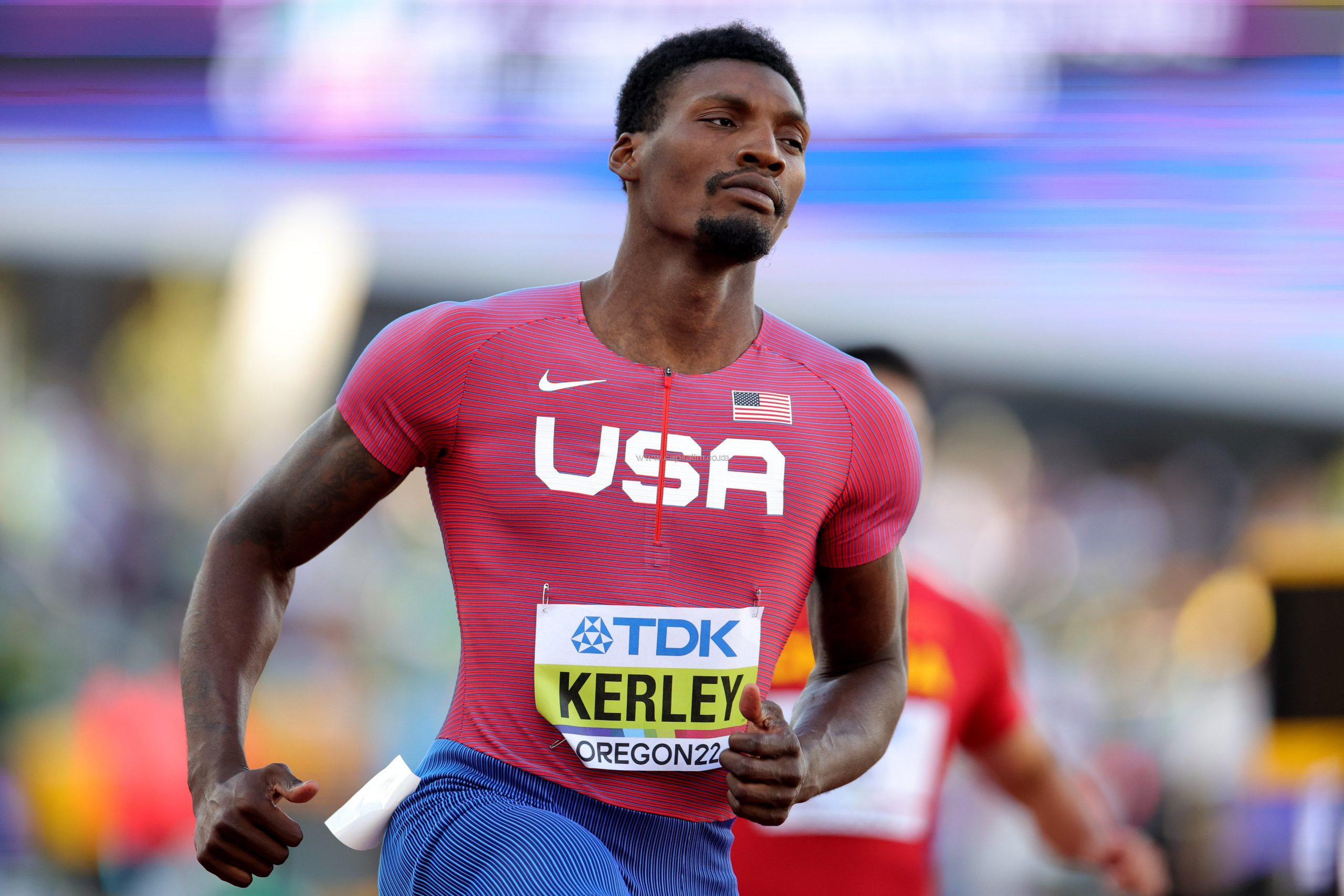 Fred Kerley, Lightning-fast, World 100m gold, 2560x1710 HD Desktop