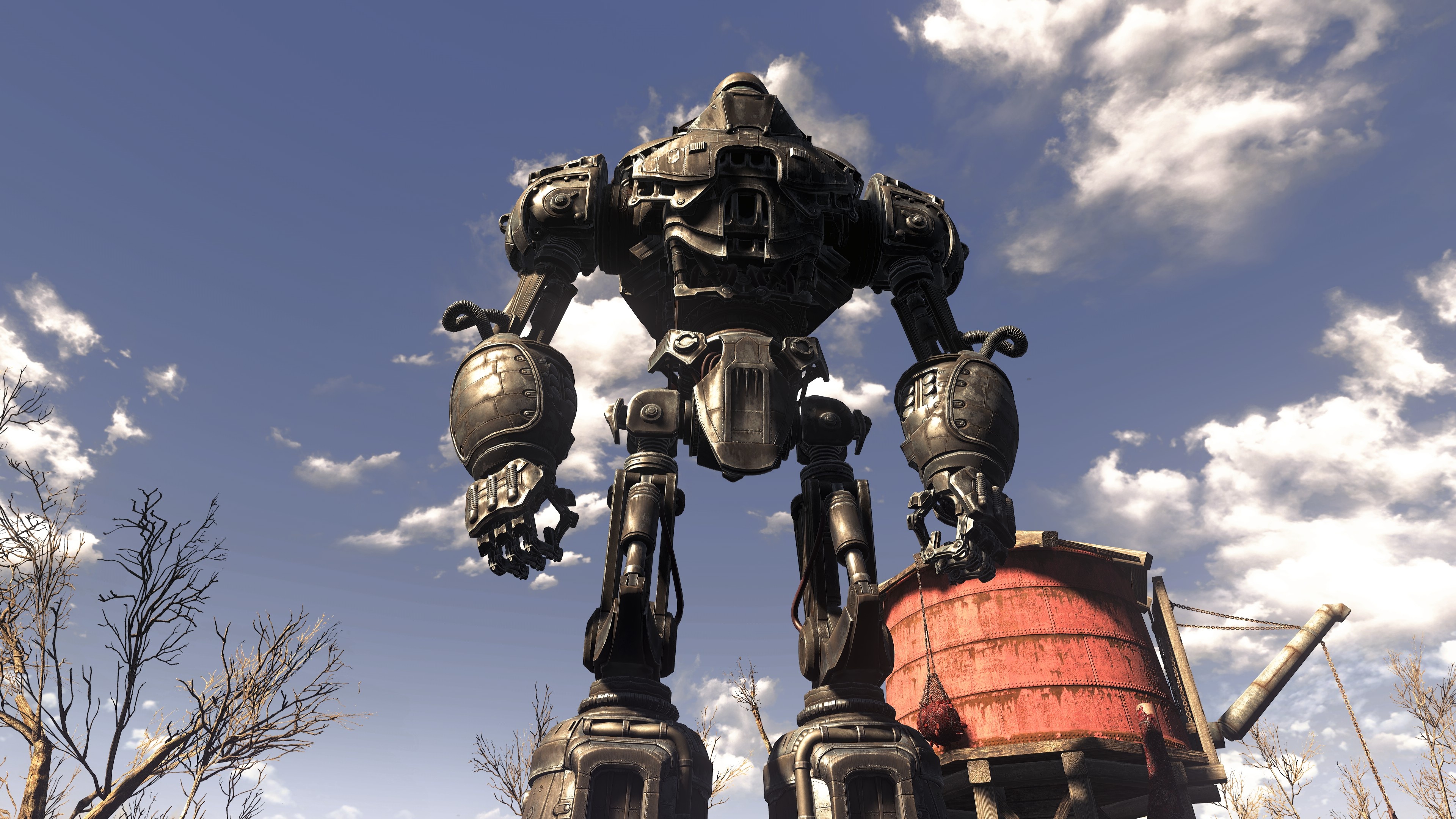 Liberty Prime, Fallout 4, CCS companion, Mod, 3840x2160 4K Desktop