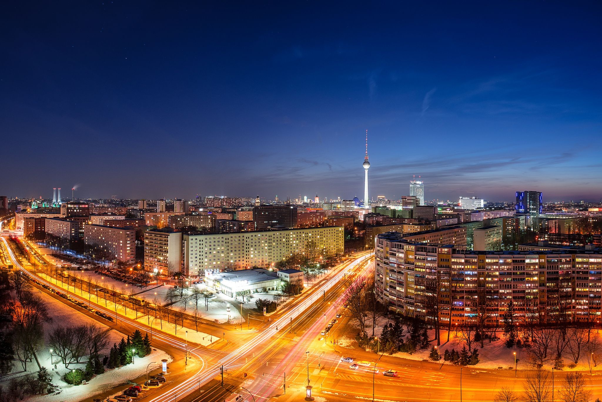 Berlin Skyline, Night city, Urban photography, Captivating views, 2050x1370 HD Desktop