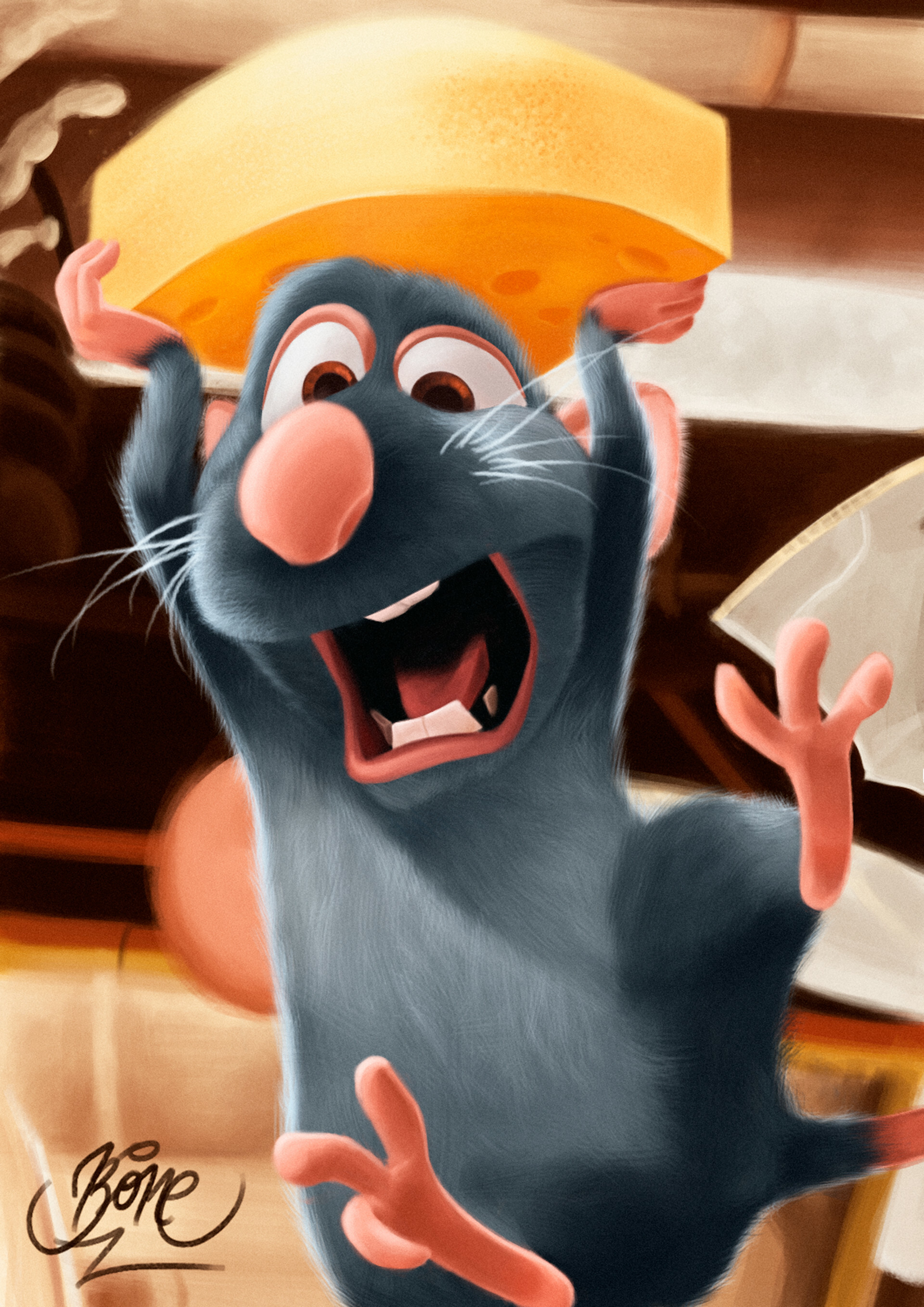 Ratatouille: Remy, a young brown rat who is interested in cooking. 1920x2720 HD Background.