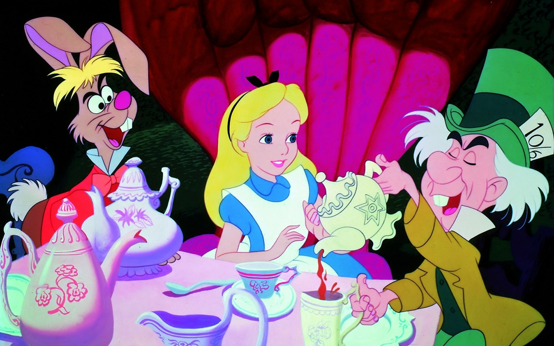 Alice In Wonderland (Cartoon): A story of a young girl who follows a White Rabbit, who disappears down a nearby rabbit hole. 1920x1200 HD Wallpaper.
