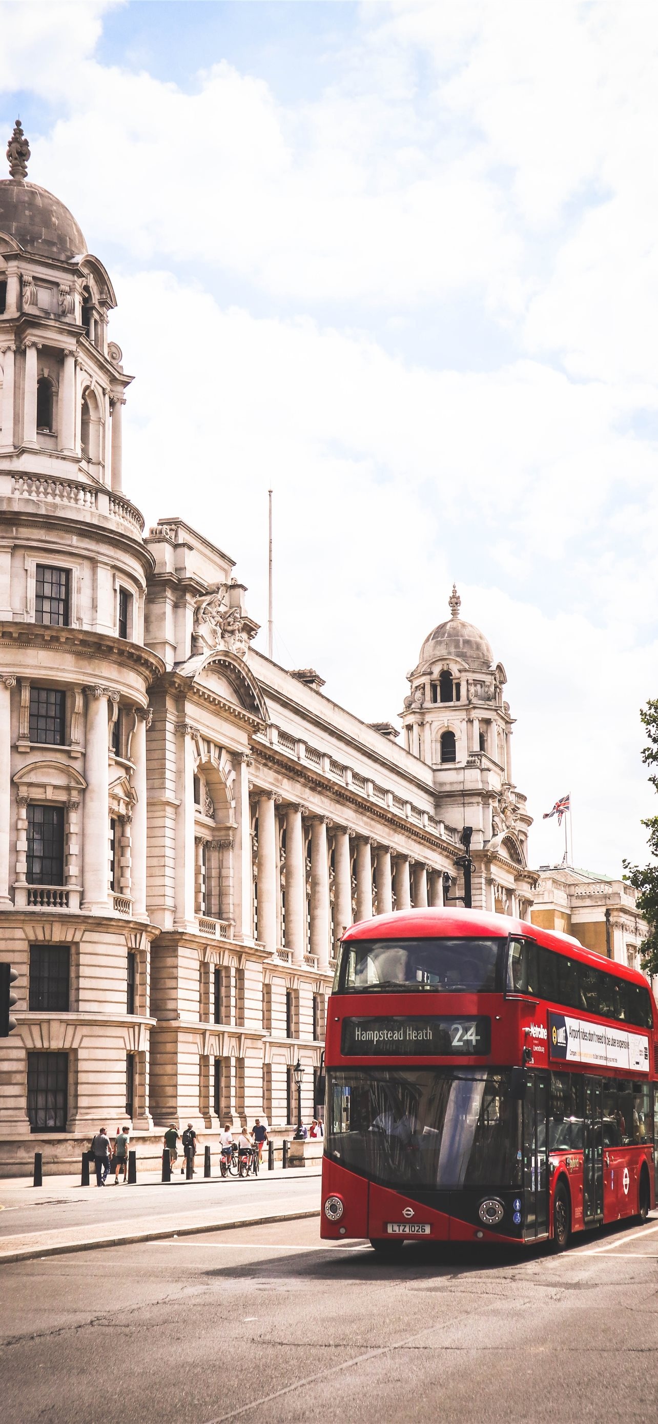 Double-decker Bus Travels, City exploration, Urban transportation, Iconic red buses, 1290x2780 HD Handy