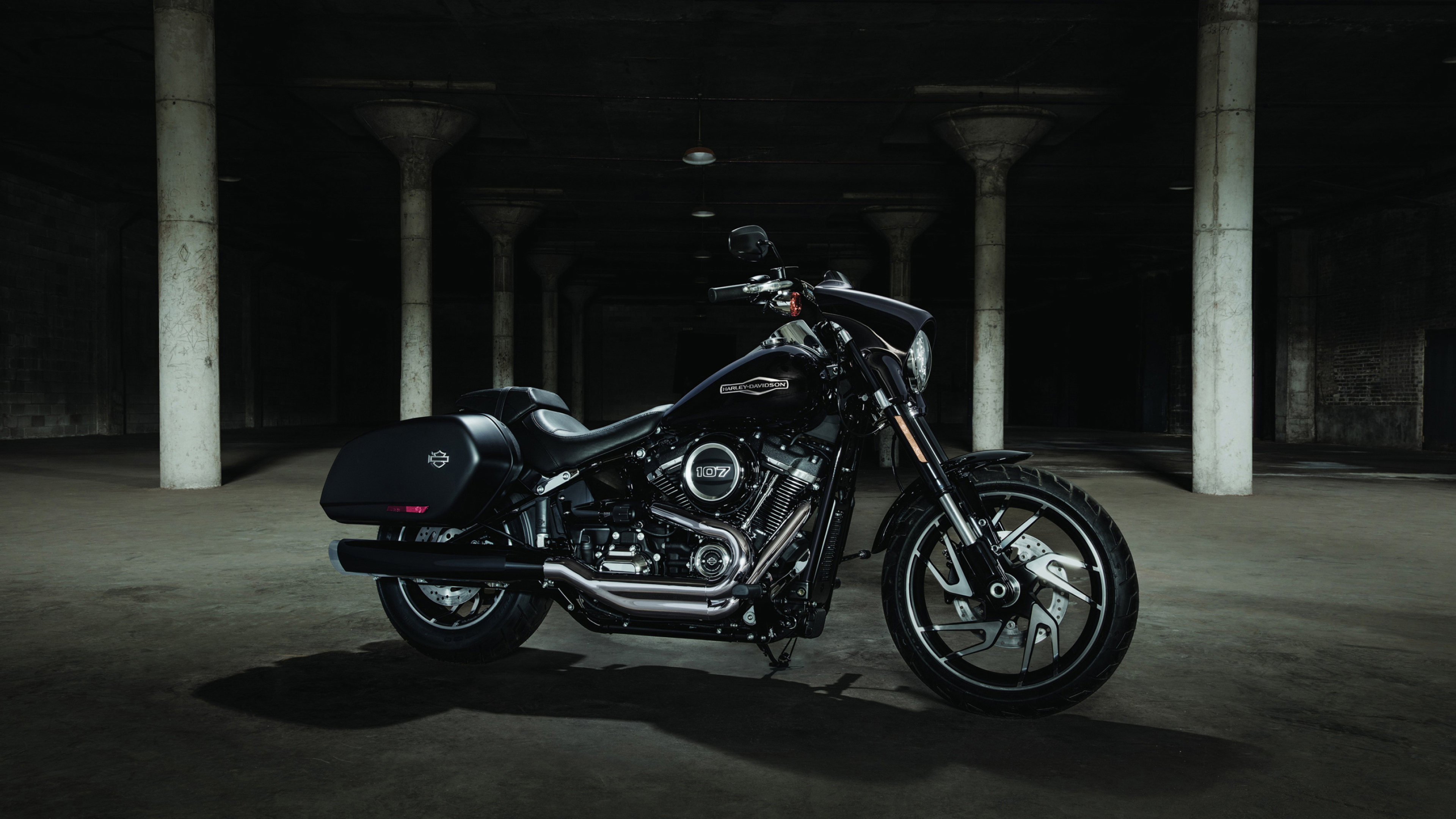 Harley-Davidson Sport Glide, Softail model, Iconic design, Powerful engine, 3840x2160 4K Desktop