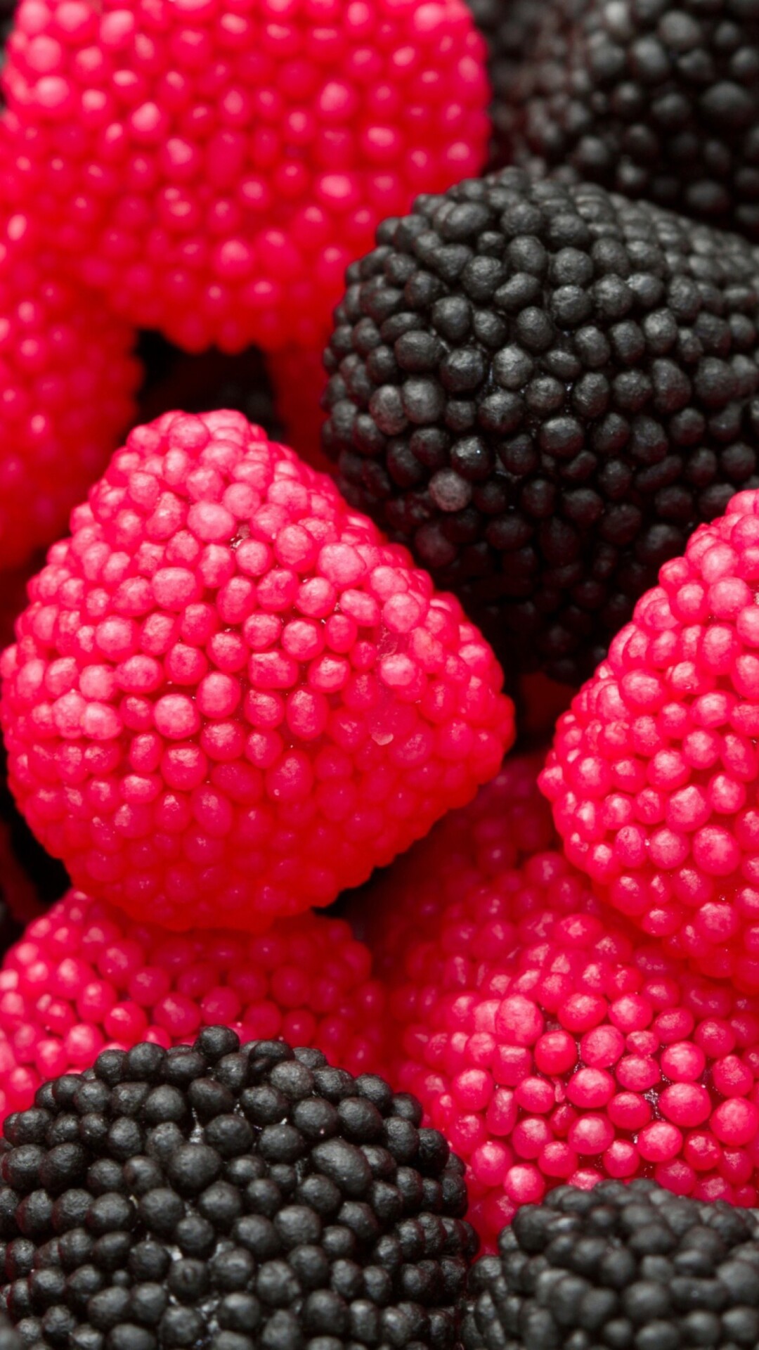 Sweets: Berry Jelly, Raspberries, Blackberries. 1080x1920 Full HD Background.