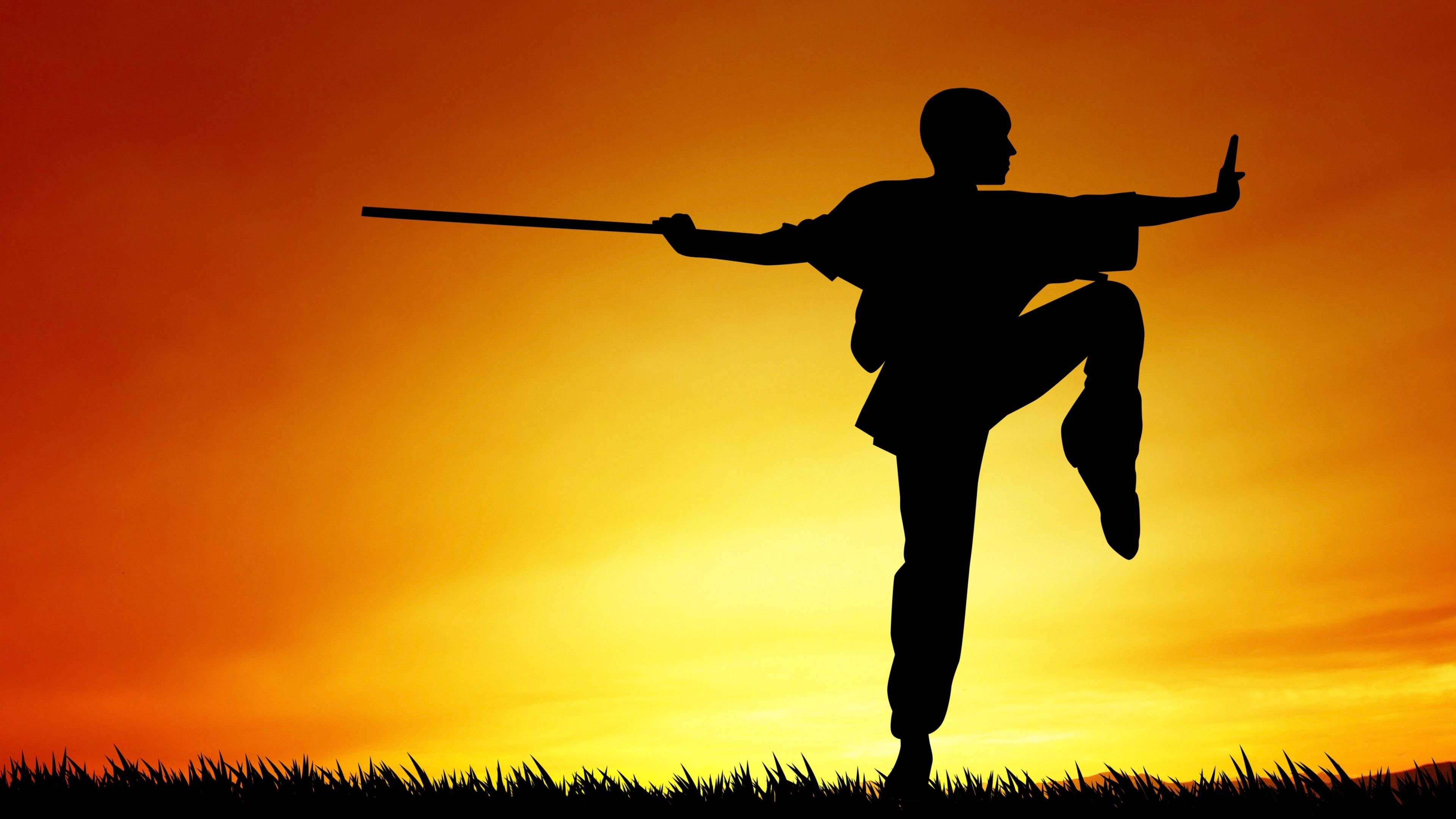 Martial Art: Shaolin Kung Fu - patience, energy, and time to complete. 3840x2160 4K Wallpaper.