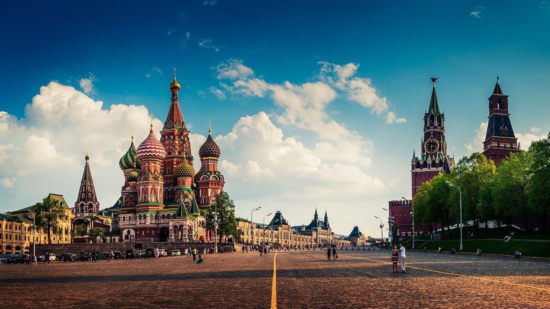 Moscow: Serves as capital of the Russian Federation since 1991. 1920x1080 Full HD Background.
