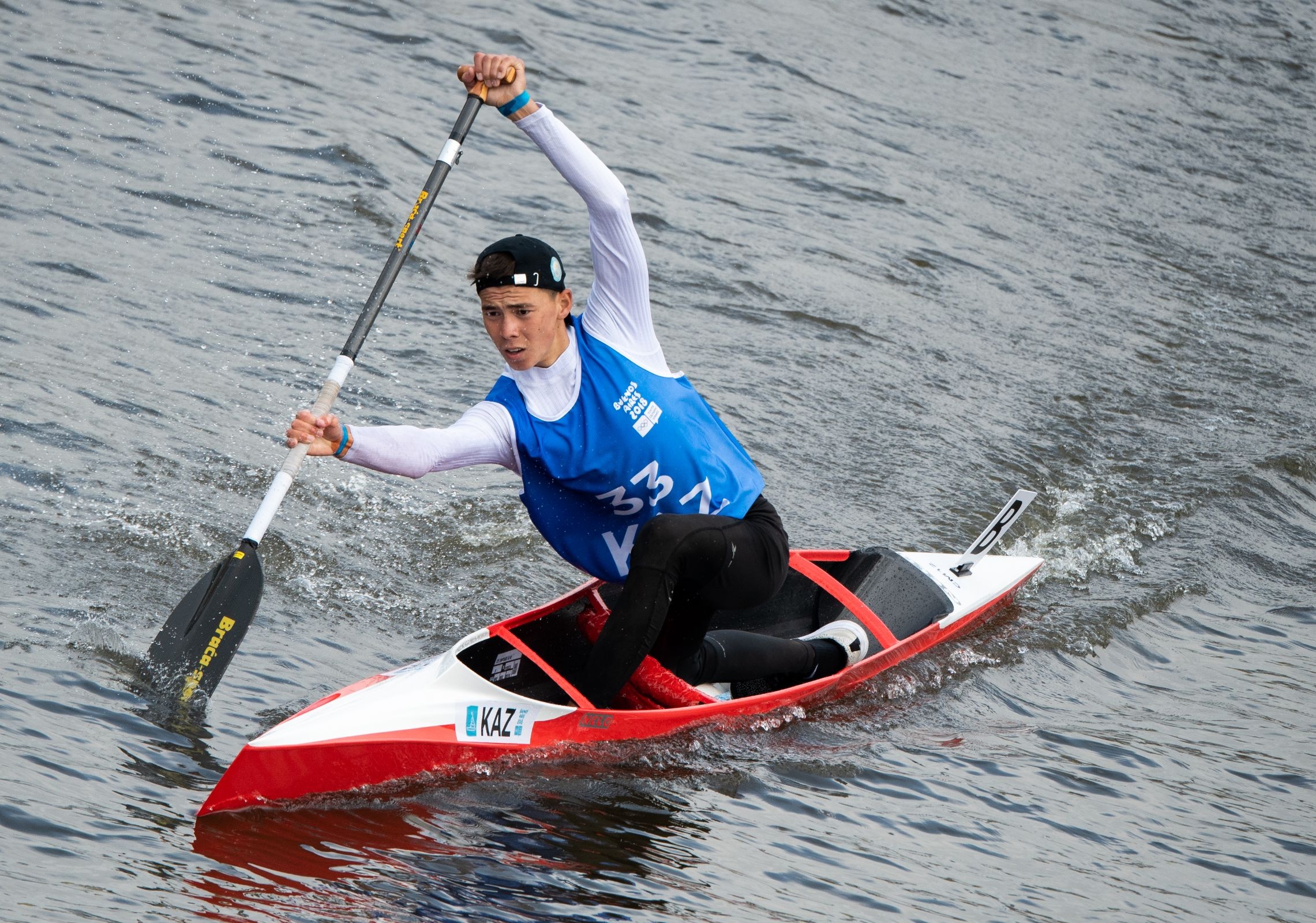 Canoeing: Dias Bakhraddin of Kazakhstan during the men’s C-1 competition in Puerto Madero. 2290x1600 HD Wallpaper.