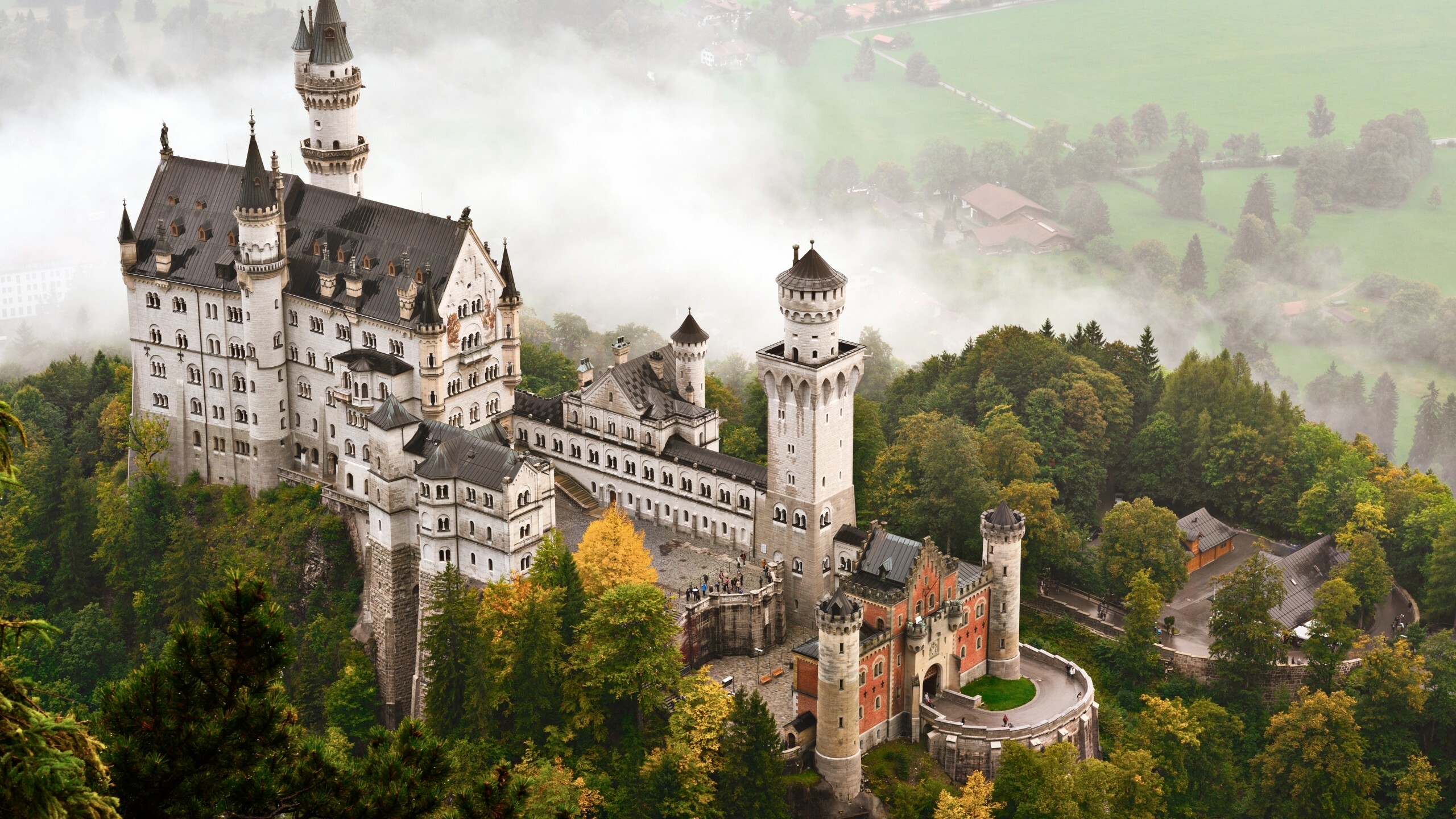 Germany: Neuschwanstein Castle, Southwest Bavaria, Architecture. 2560x1440 HD Background.